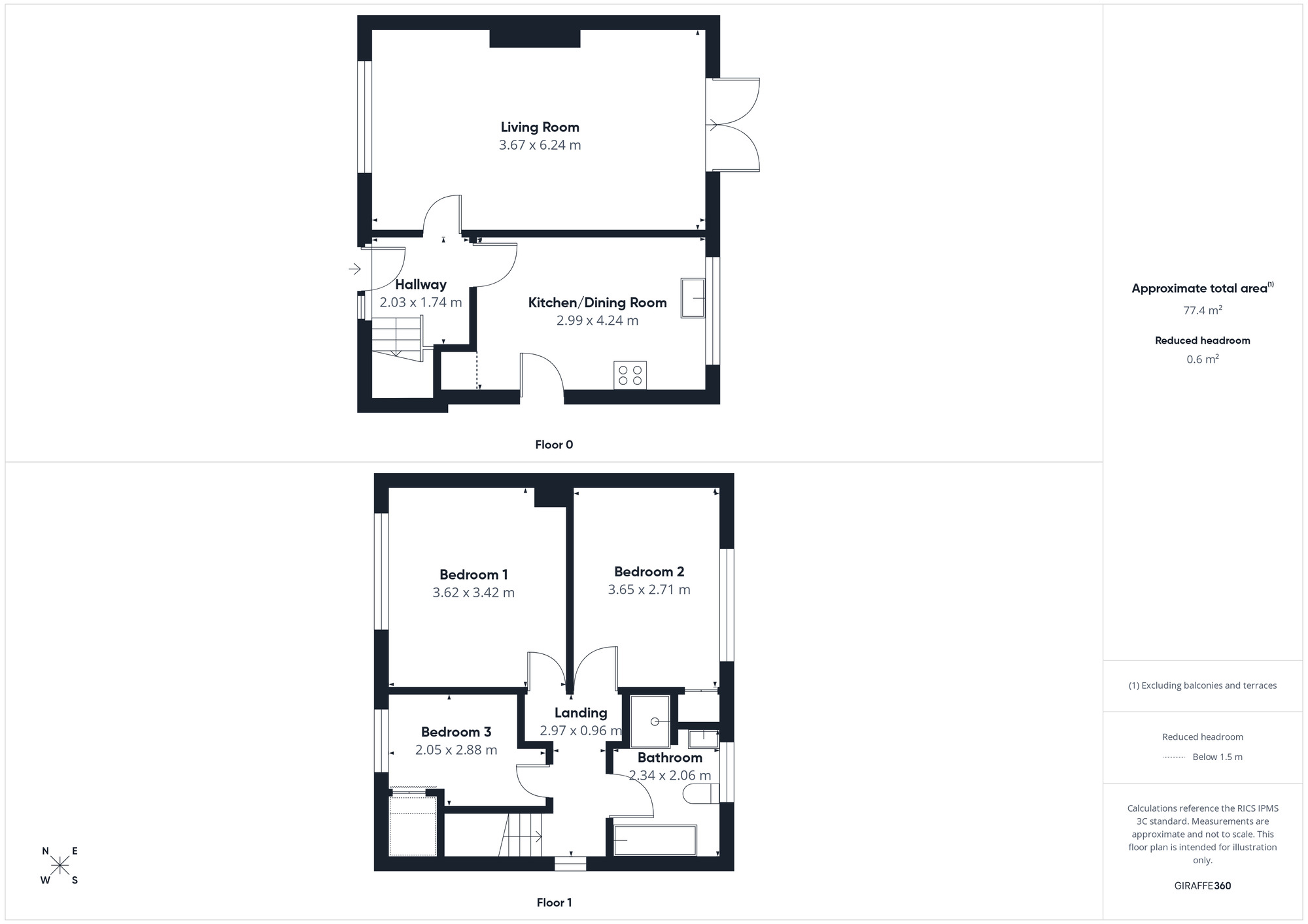 Floorplan of 3 bedroom Semi Detached House for sale, Heatherfields, Broughton Moor, Cumbria, CA15