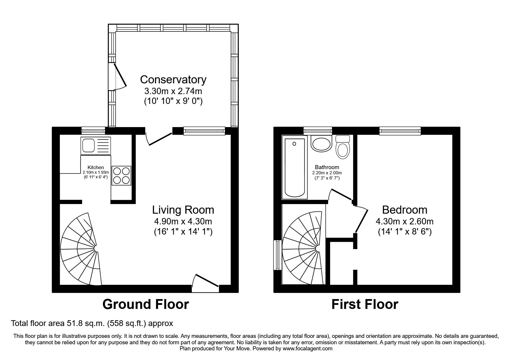 Floorplan of 1 bedroom Semi Detached House for sale, Murton Park, Arlecdon, Cumbria, CA26