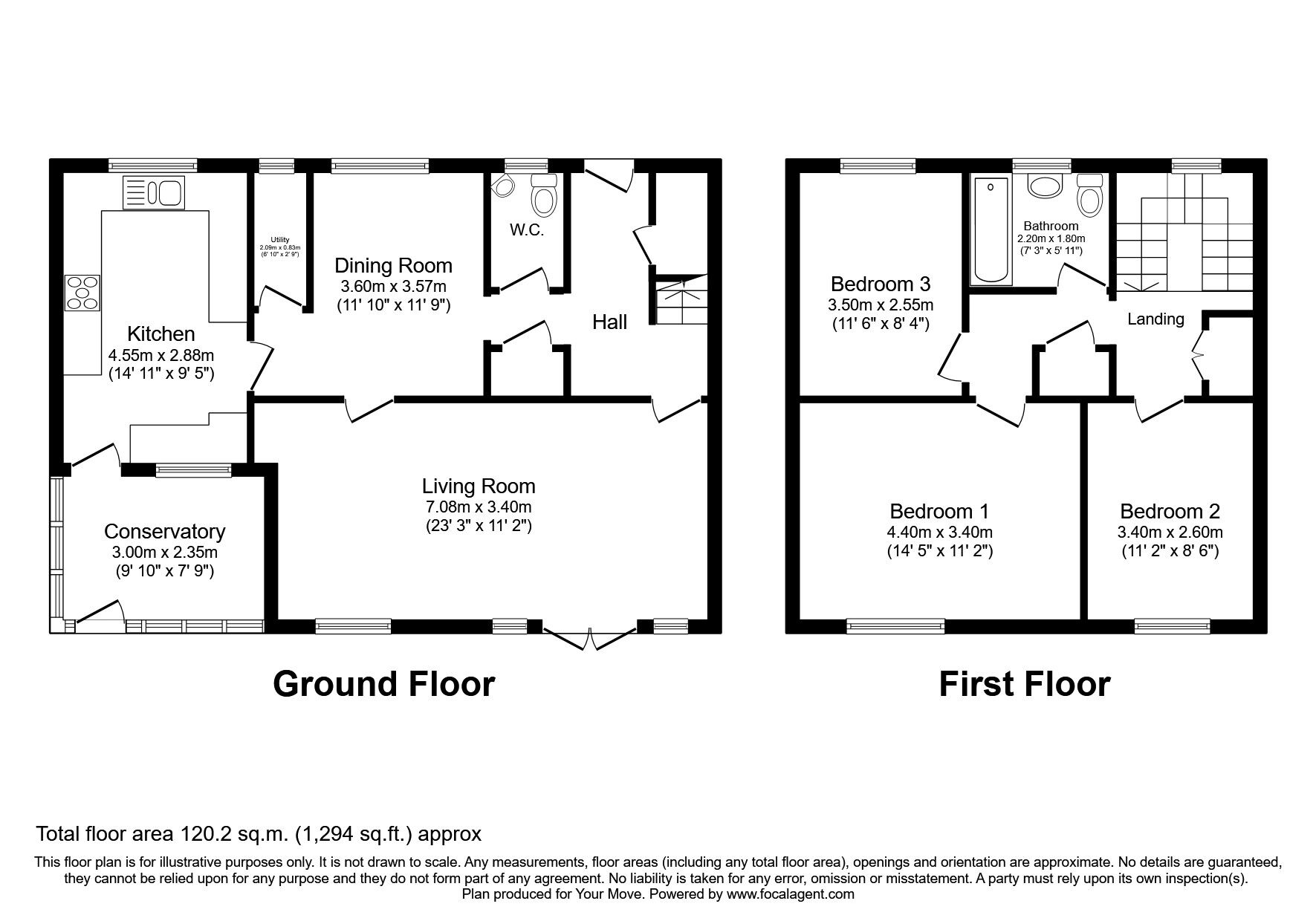 Floorplan of 3 bedroom Semi Detached House to rent, Pelham Drive, Calderbridge, Cumbria, CA20