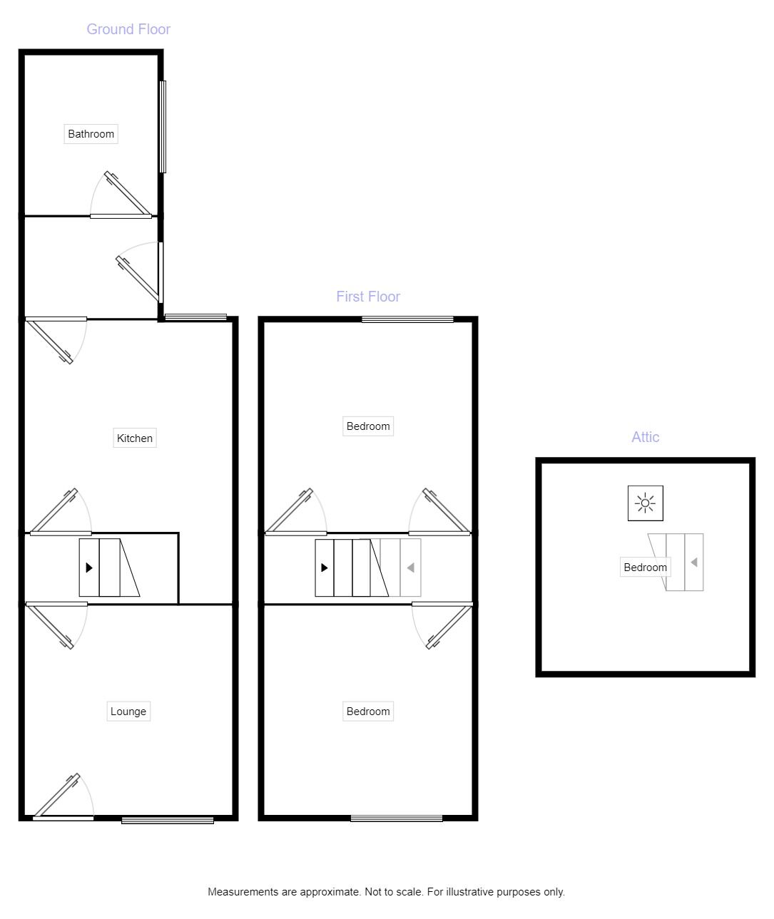 Floorplan of 2 bedroom Mid Terrace House to rent, George Terrace, Maryport, Cumbria, CA15