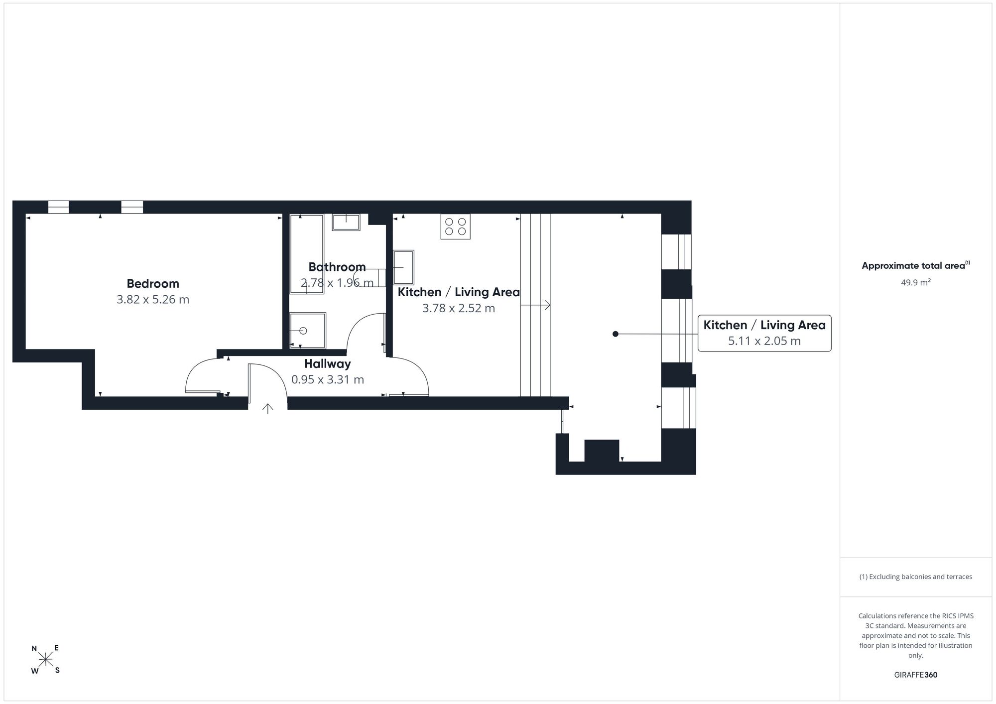 Floorplan of 1 bedroom Flat to rent, New Street, Whitehaven, CA28