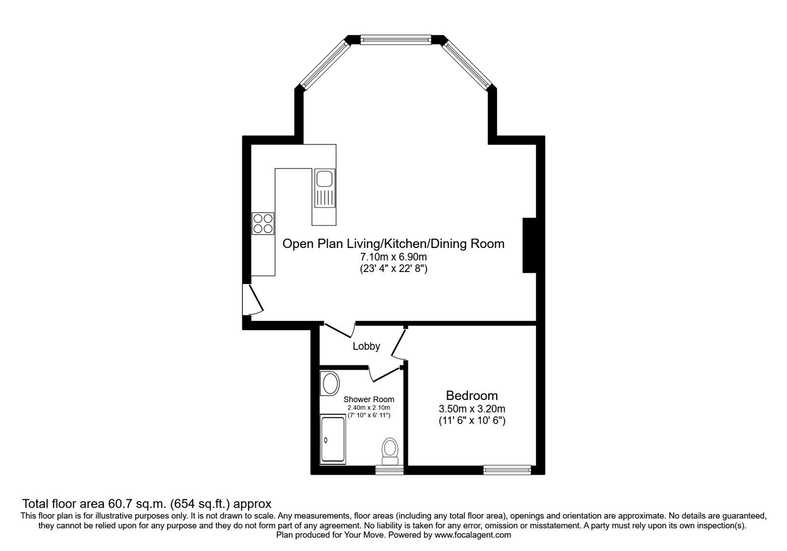 Floorplan of 1 bedroom  Flat to rent, Low Moresby, Whitehaven, CA28