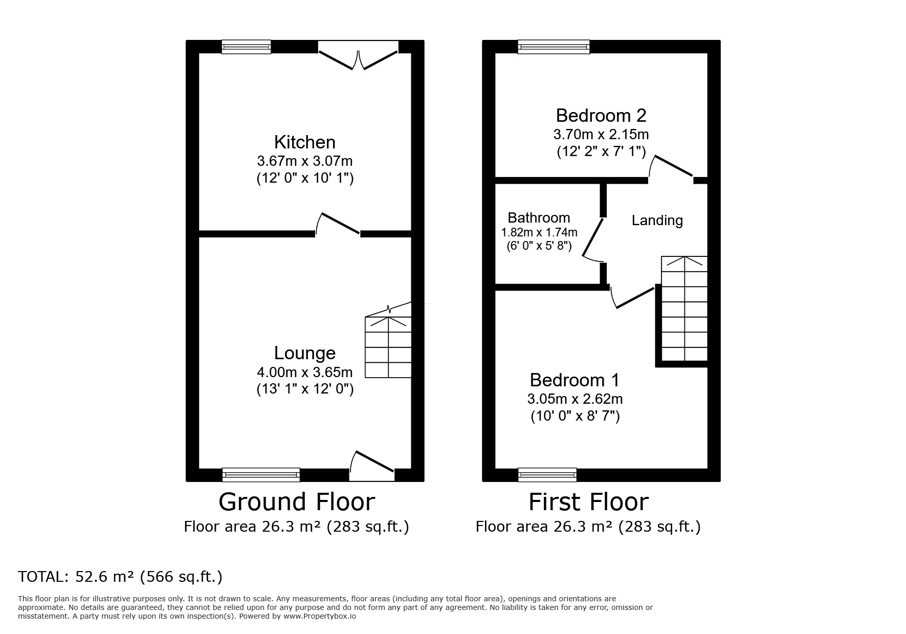 Floorplan of 2 bedroom Mid Terrace House to rent, Brakeside Gardens, Whitehaven, CA28