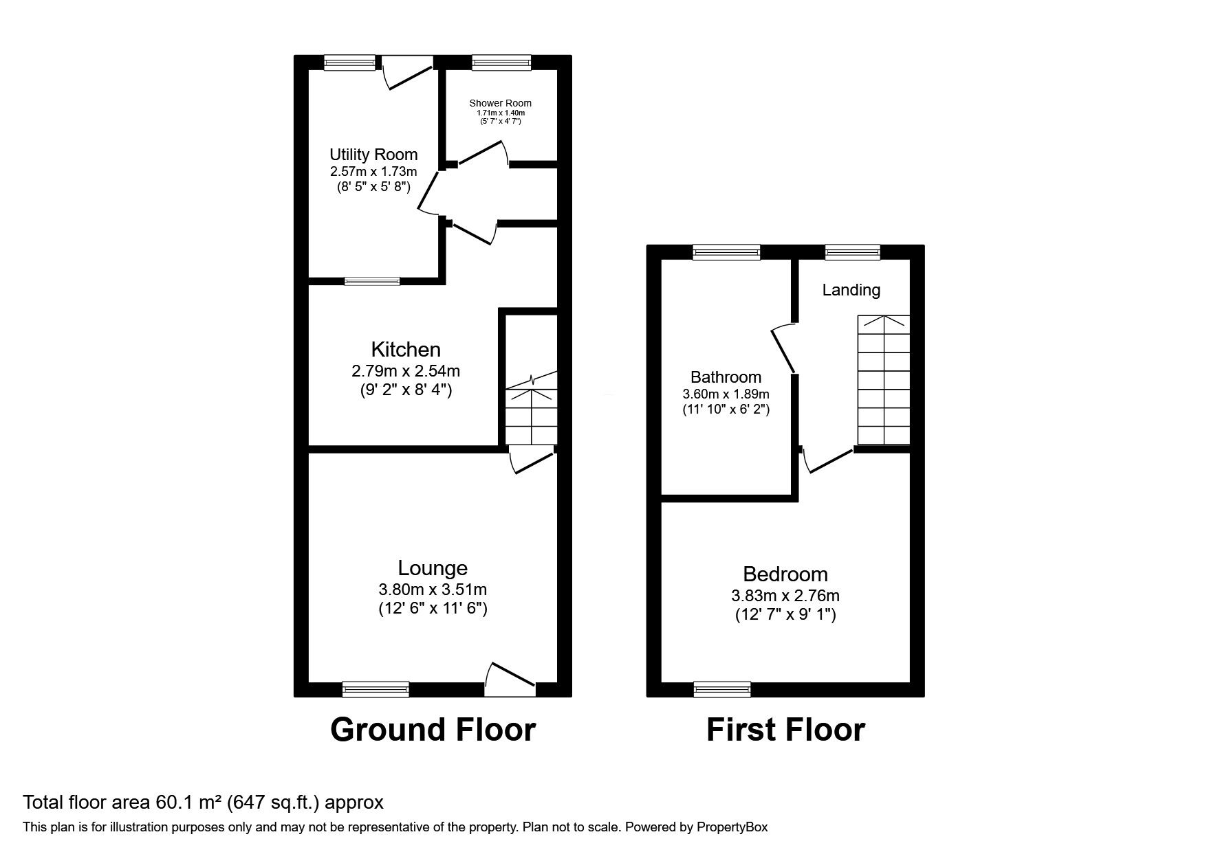 Floorplan of 2 bedroom Mid Terrace House to rent, North Road, Egremont, CA22