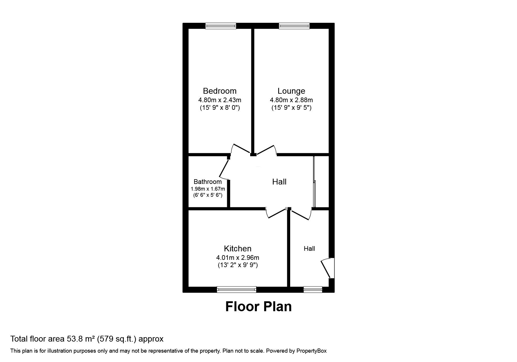 Floorplan of 1 bedroom Flat to rent, Kirkby Street, Maryport, CA15