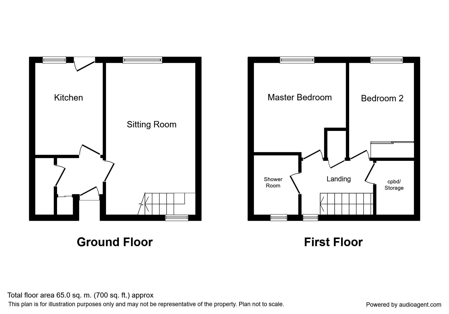 Floorplan of 2 bedroom Mid Terrace House to rent, Jubilee Road, Whitehaven, Cumbria, CA28