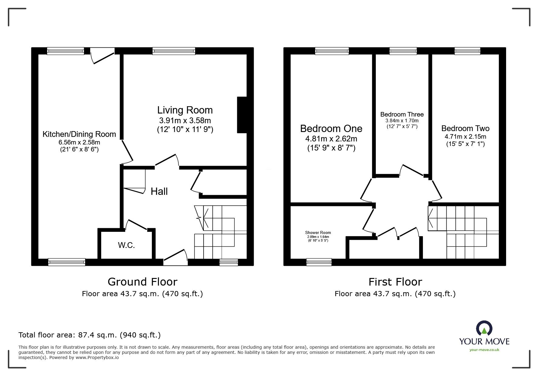 Floorplan of 3 bedroom End Terrace House for sale, Coniston Crescent, Workington, Cumbria, CA14