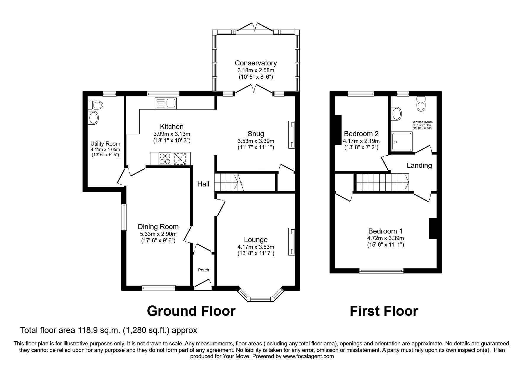 Floorplan of 2 bedroom Detached House for sale, Crosby, Maryport, Cumbria, CA15