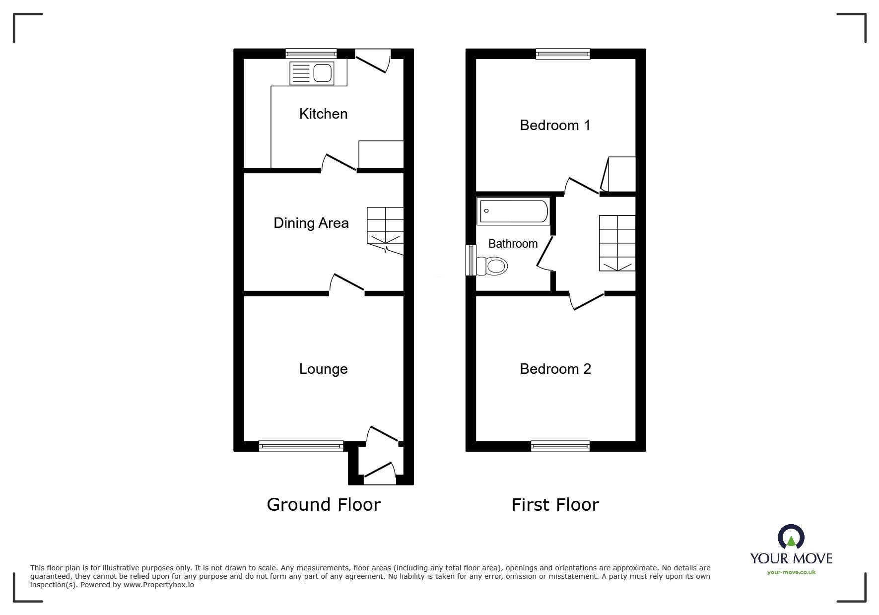 Floorplan of 2 bedroom End Terrace House for sale, Newlands Road, Cockermouth, Cumbria, CA13