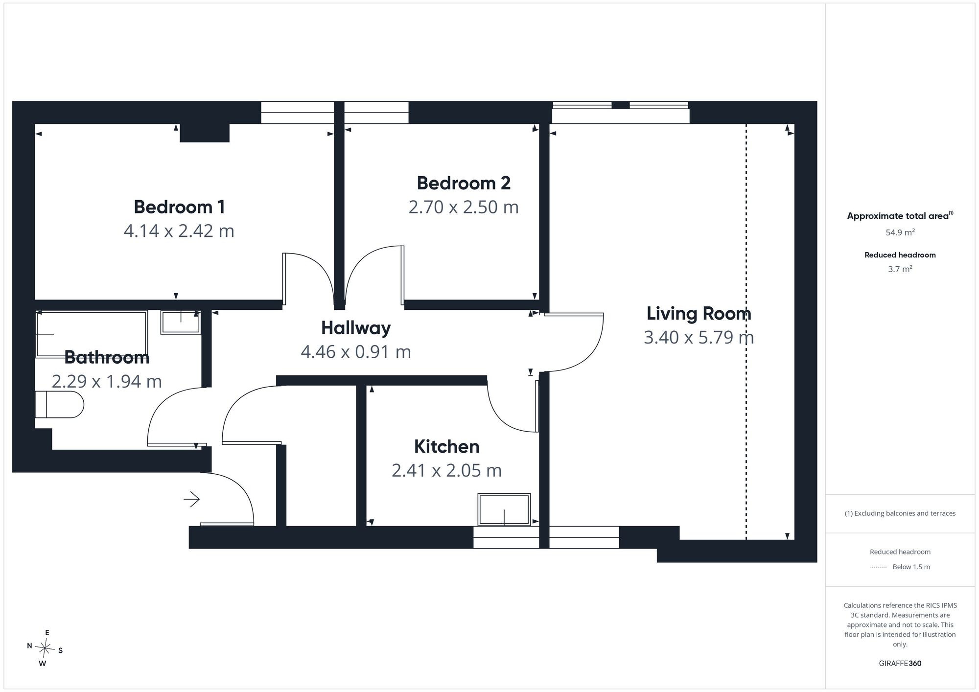 Floorplan of 2 bedroom Flat to rent, West Strand, Whitehaven, Cumbria, CA28