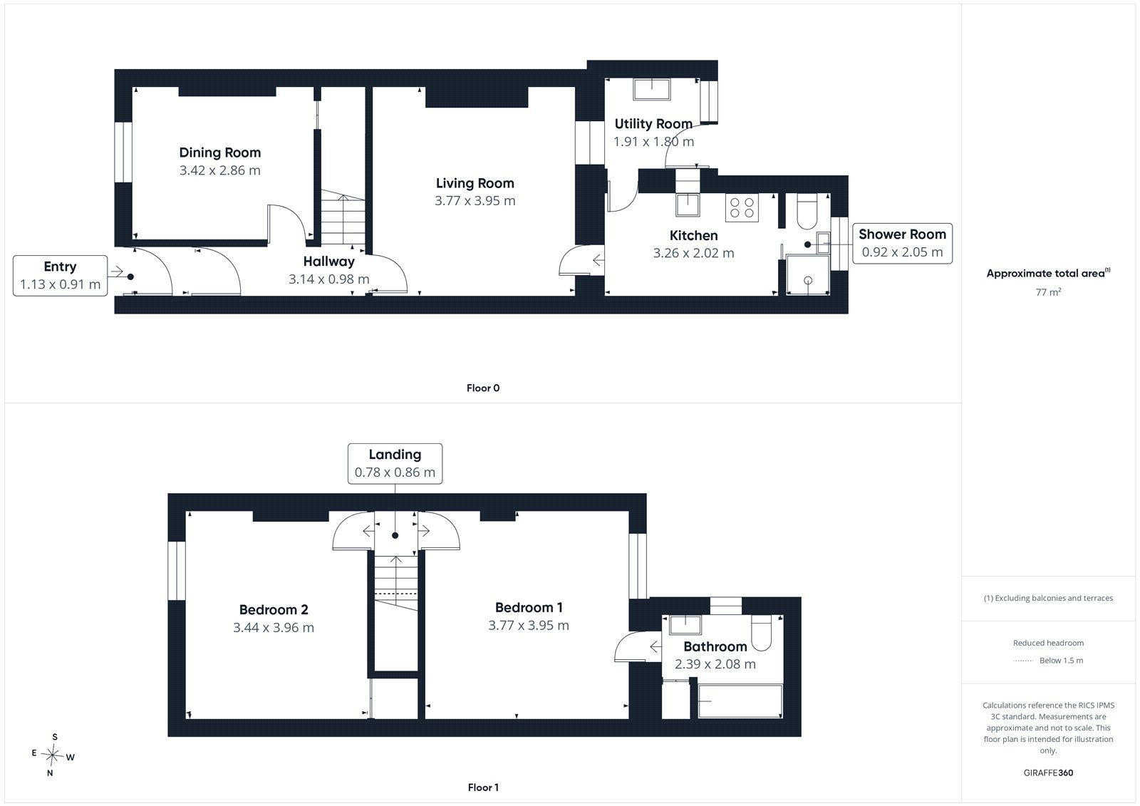 Floorplan of 2 bedroom Mid Terrace House to rent, Frizington Road, Frizington, Cumbria, CA26