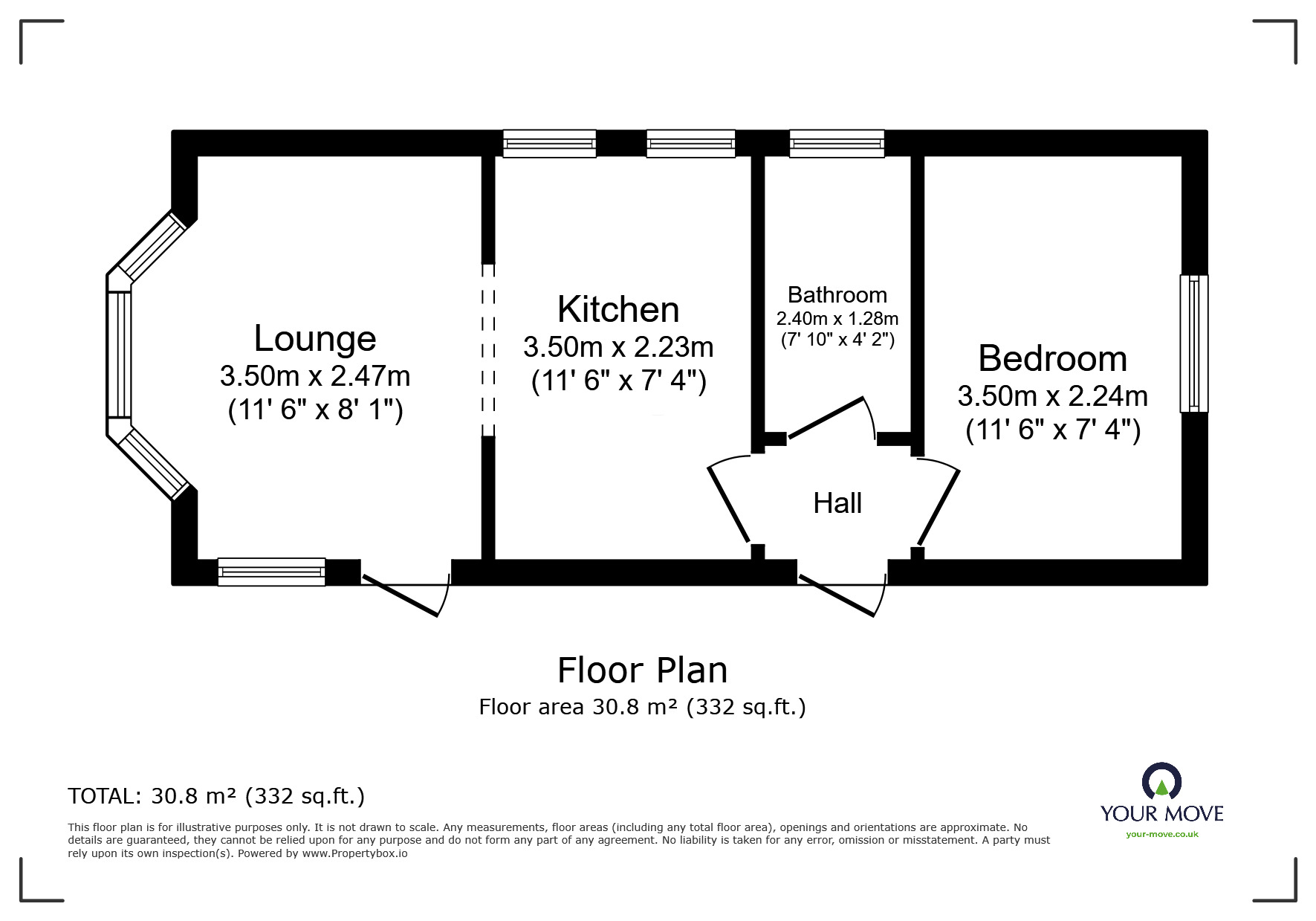 Floorplan of 1 bedroom Detached Property for sale, Nepgill, Bridgefoot, Cumbria, CA14