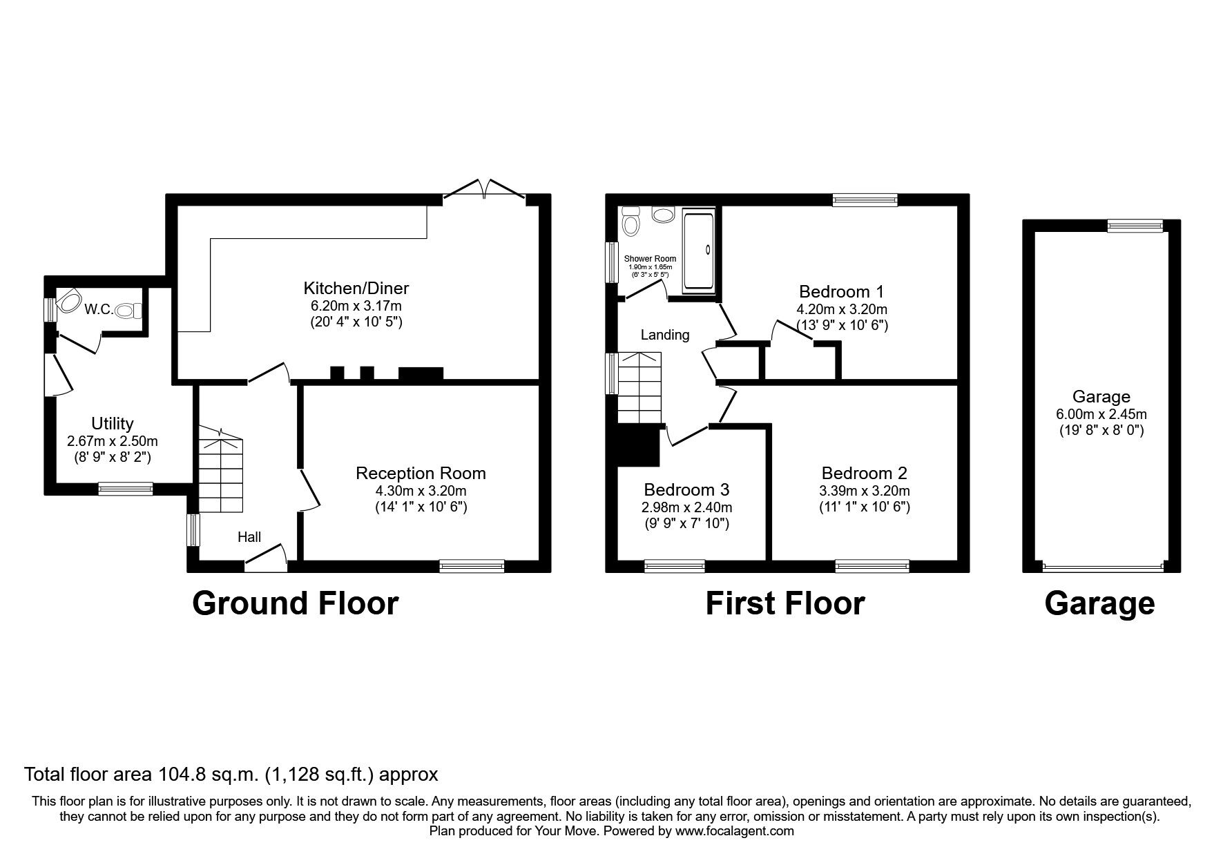 Floorplan of 3 bedroom Semi Detached House for sale, Hallsenna Road, Seascale, Cumbria, CA20