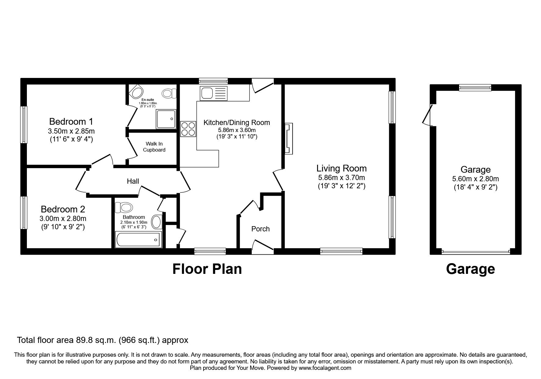 Floorplan of 2 bedroom Detached Property for sale, Nethertown, Egremont, Cumbria, CA22