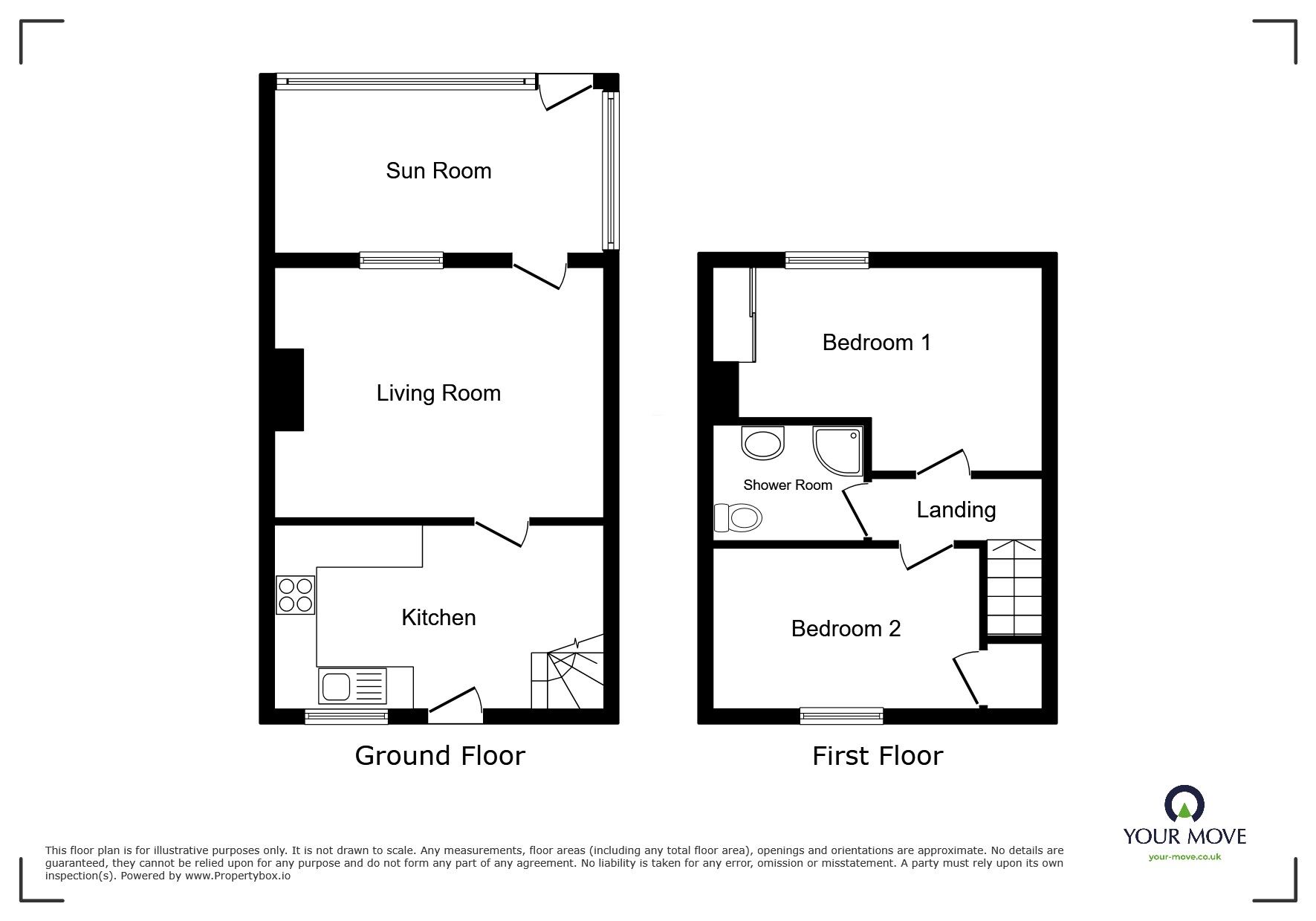 Floorplan of 2 bedroom Mid Terrace House for sale, Brewery Terrace, Allonby, Cumbria, CA15
