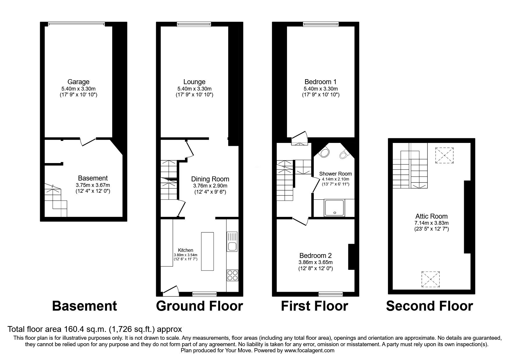 Floorplan of 3 bedroom Mid Terrace House for sale, East Road, Egremont, Cumbria, CA22