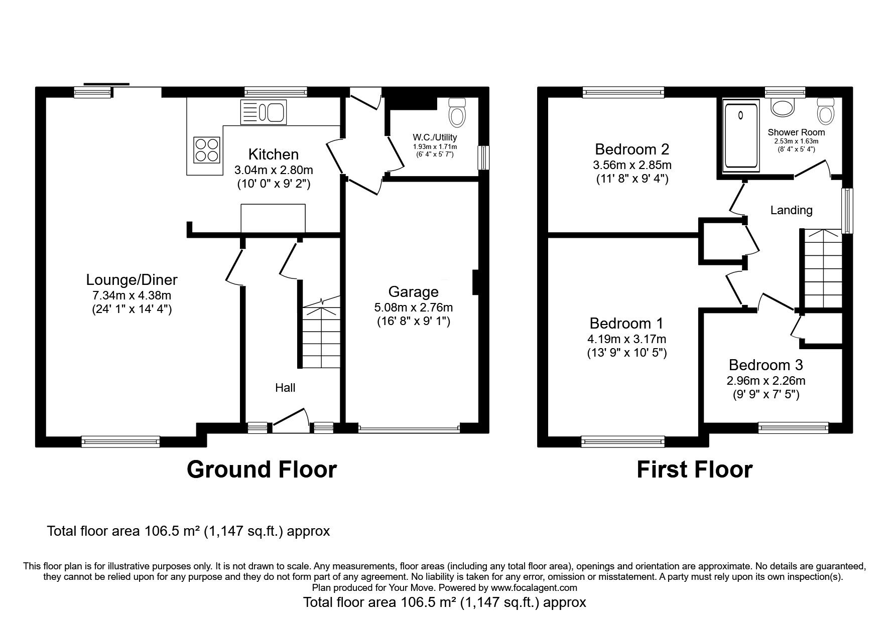 Floorplan of 3 bedroom Semi Detached House for sale, Leathwaite, Whitehaven, Cumbria, CA28