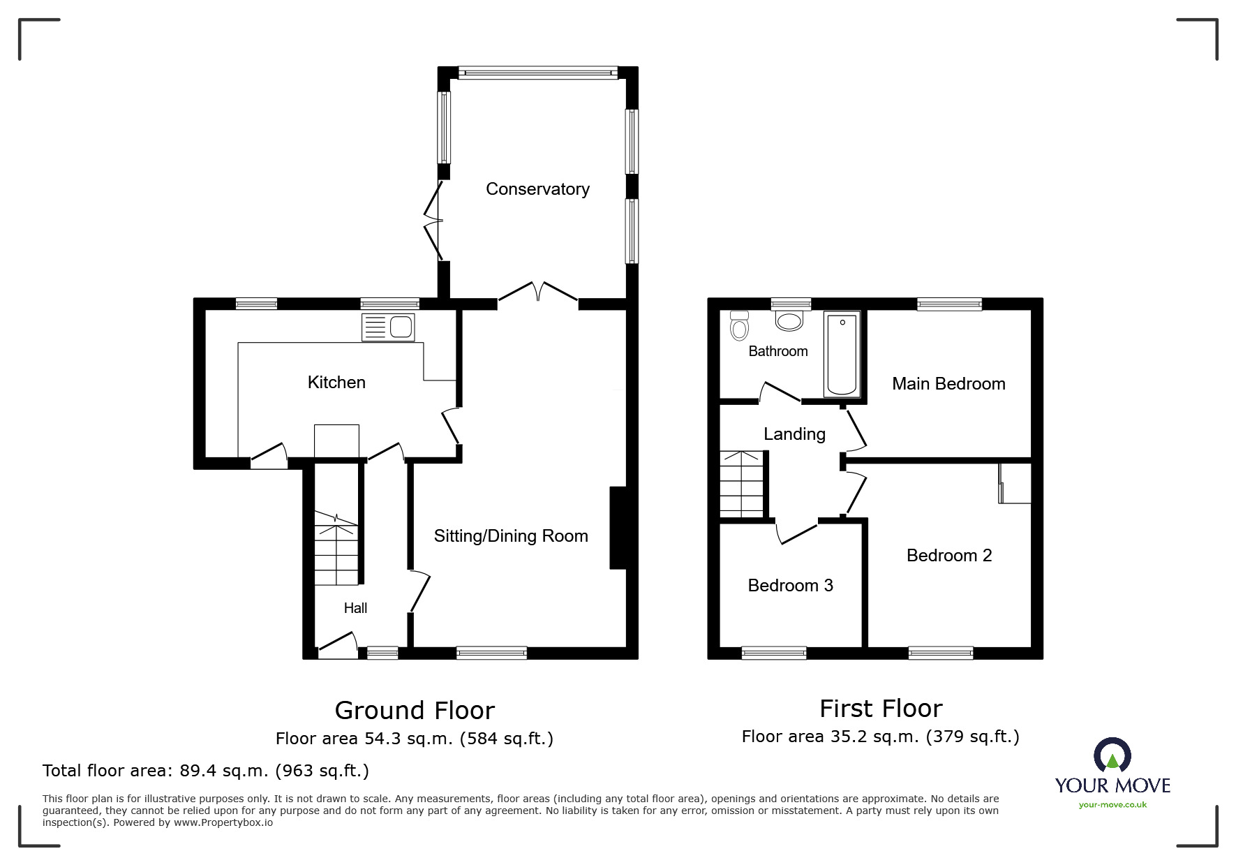 Floorplan of 3 bedroom Semi Detached House for sale, Queens Crescent, Frizington, Cumbria, CA26