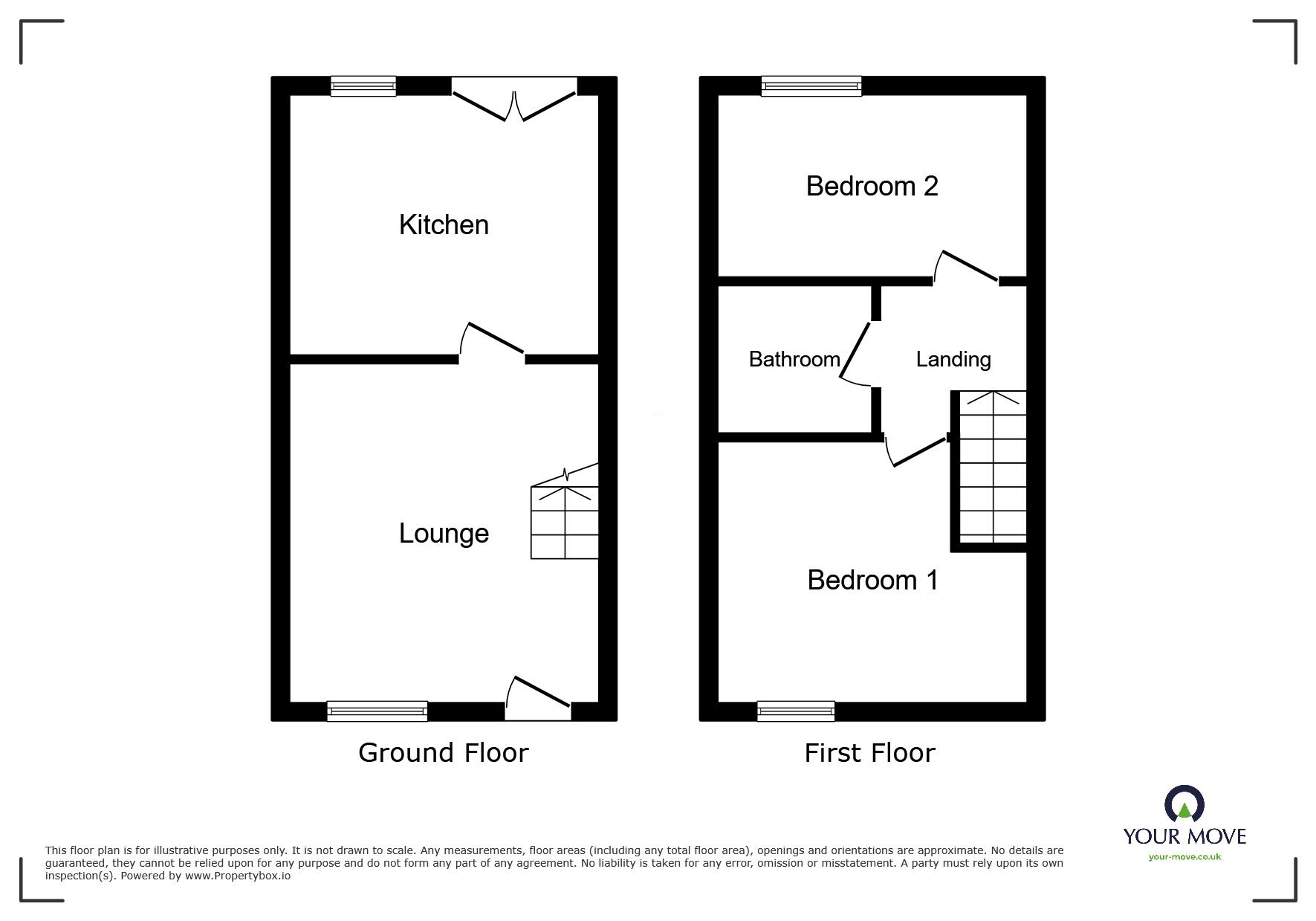 Floorplan of 2 bedroom Mid Terrace House to rent, Brakeside Gardens, Whitehaven, Cumbria, CA28
