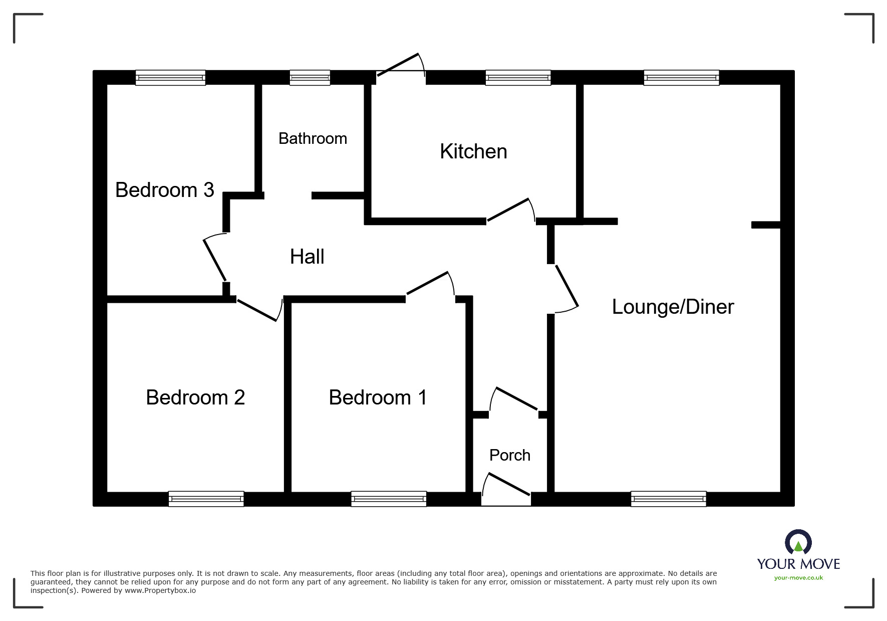 Floorplan of 3 bedroom Detached Bungalow for sale, Ling Beck Park, Seaton, Cumbria, CA14