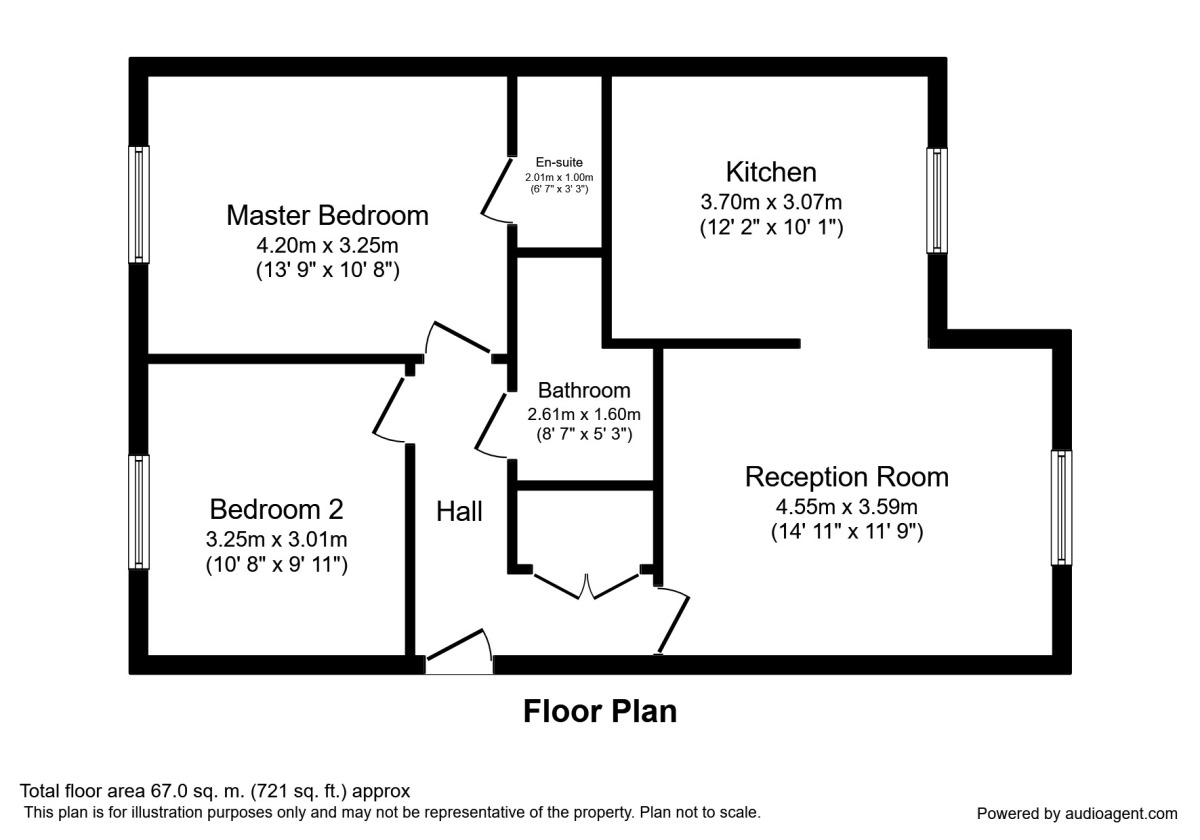 Floorplan of 2 bedroom  Flat for sale, Clarendon Drive, Whitehaven, Cumbria, CA28