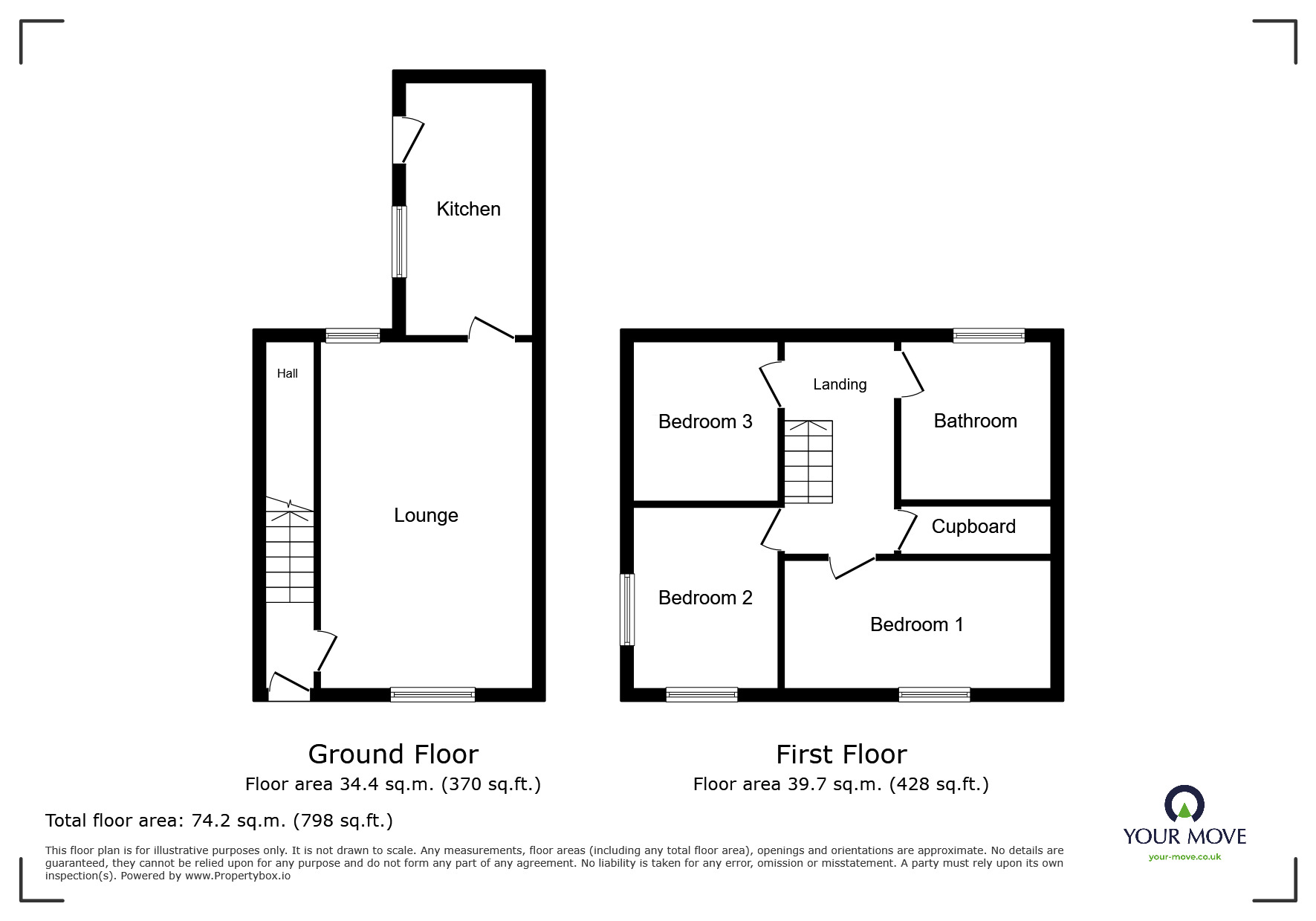 Floorplan of 3 bedroom Mid Terrace House to rent, Princes Street, Cleator, Cumbria, CA23
