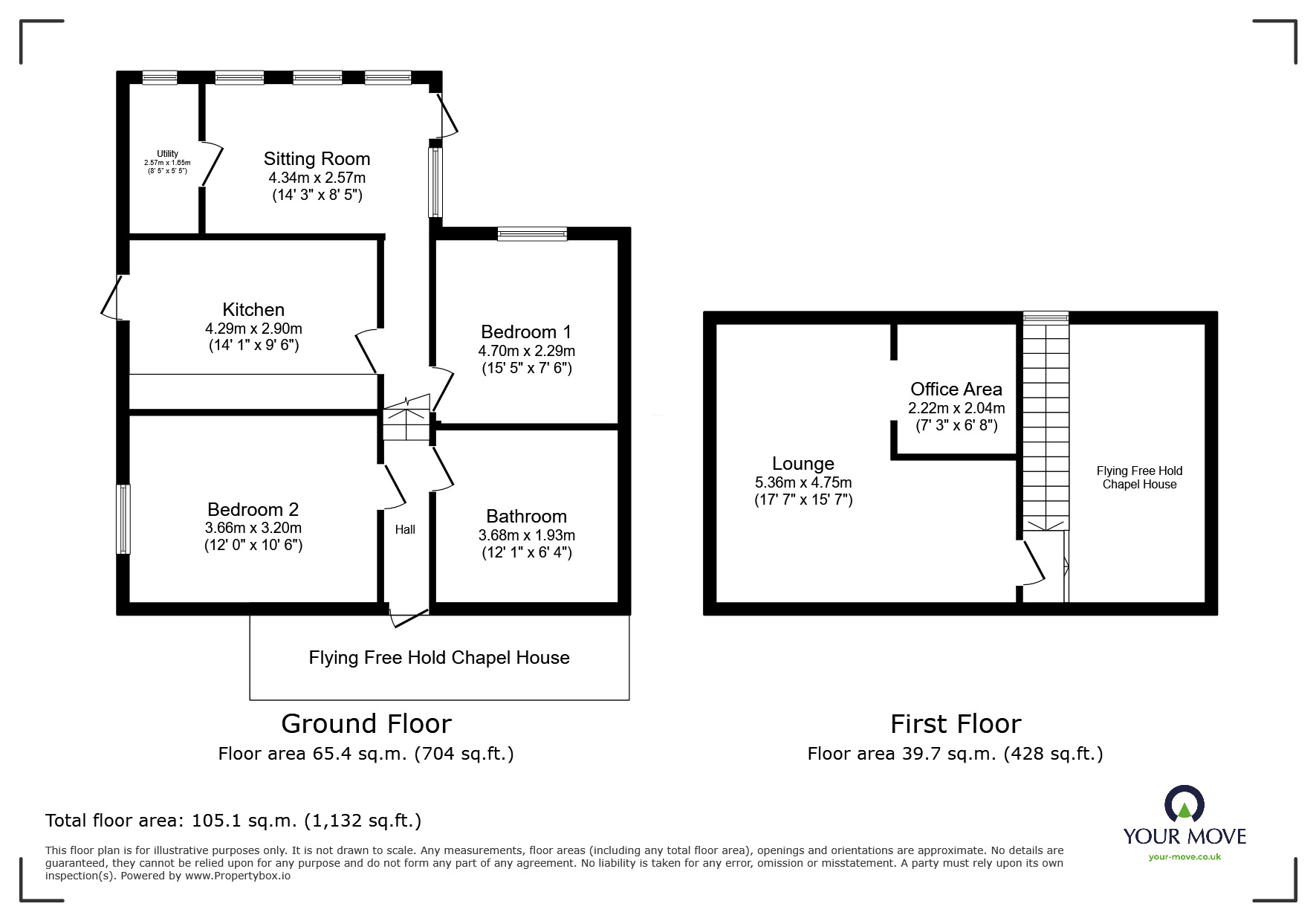 Floorplan of 2 bedroom Semi Detached House for sale, Egremont Road, Hensingham, Cumbria, CA28
