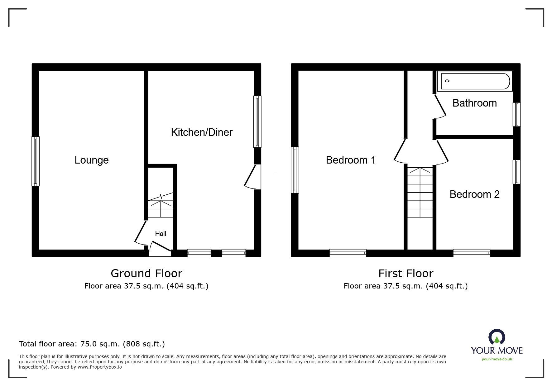 Floorplan of 2 bedroom Semi Detached House for sale, Cambridge Road, Hensingham, Cumbria, CA28