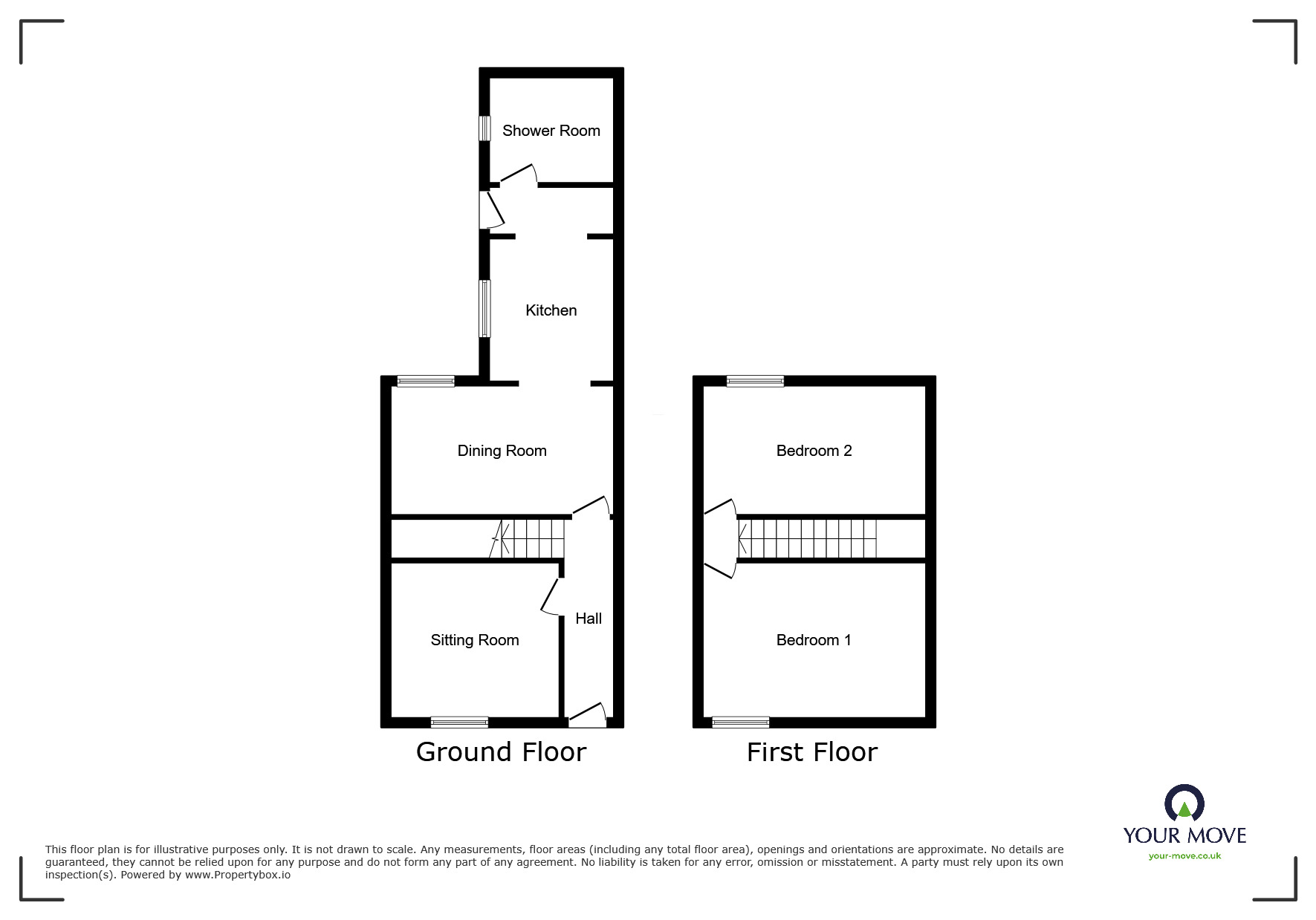 Floorplan of 2 bedroom Mid Terrace House to rent, Clay Street, Workington, Cumbria, CA14