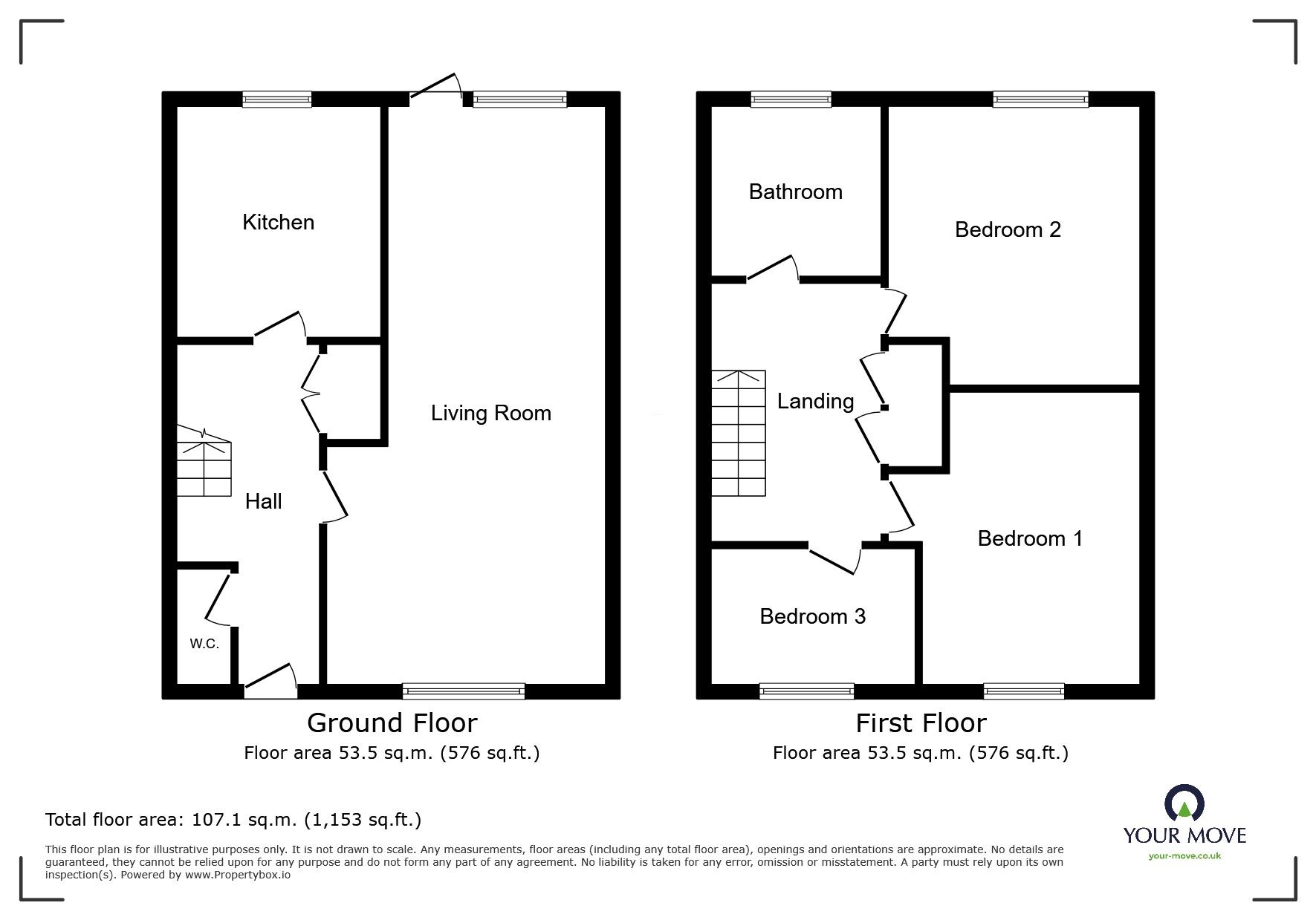 Floorplan of 3 bedroom Mid Terrace House to rent, Sneckyeat Grove, Hensingham, Cumbria, CA28