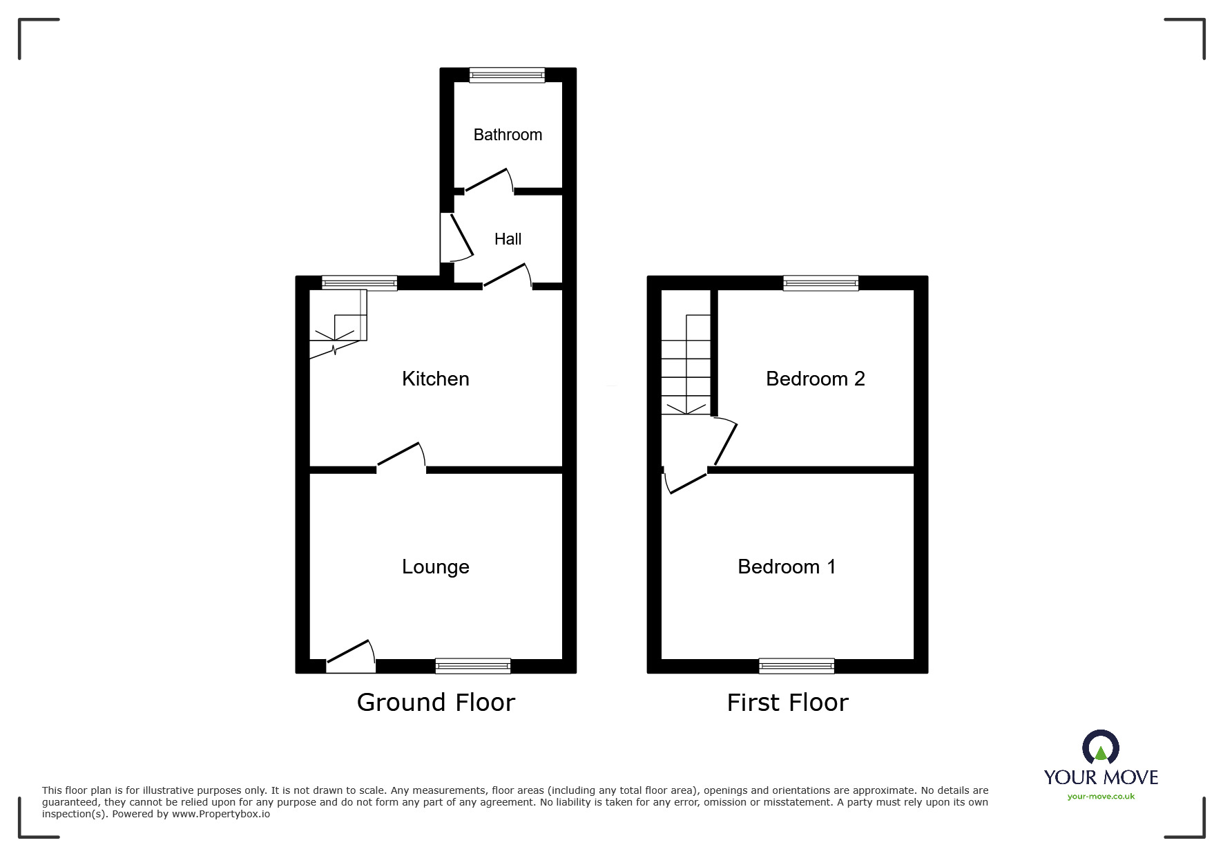 Floorplan of 2 bedroom Mid Terrace House to rent, Mill Street, Frizington, Cumbria, CA26
