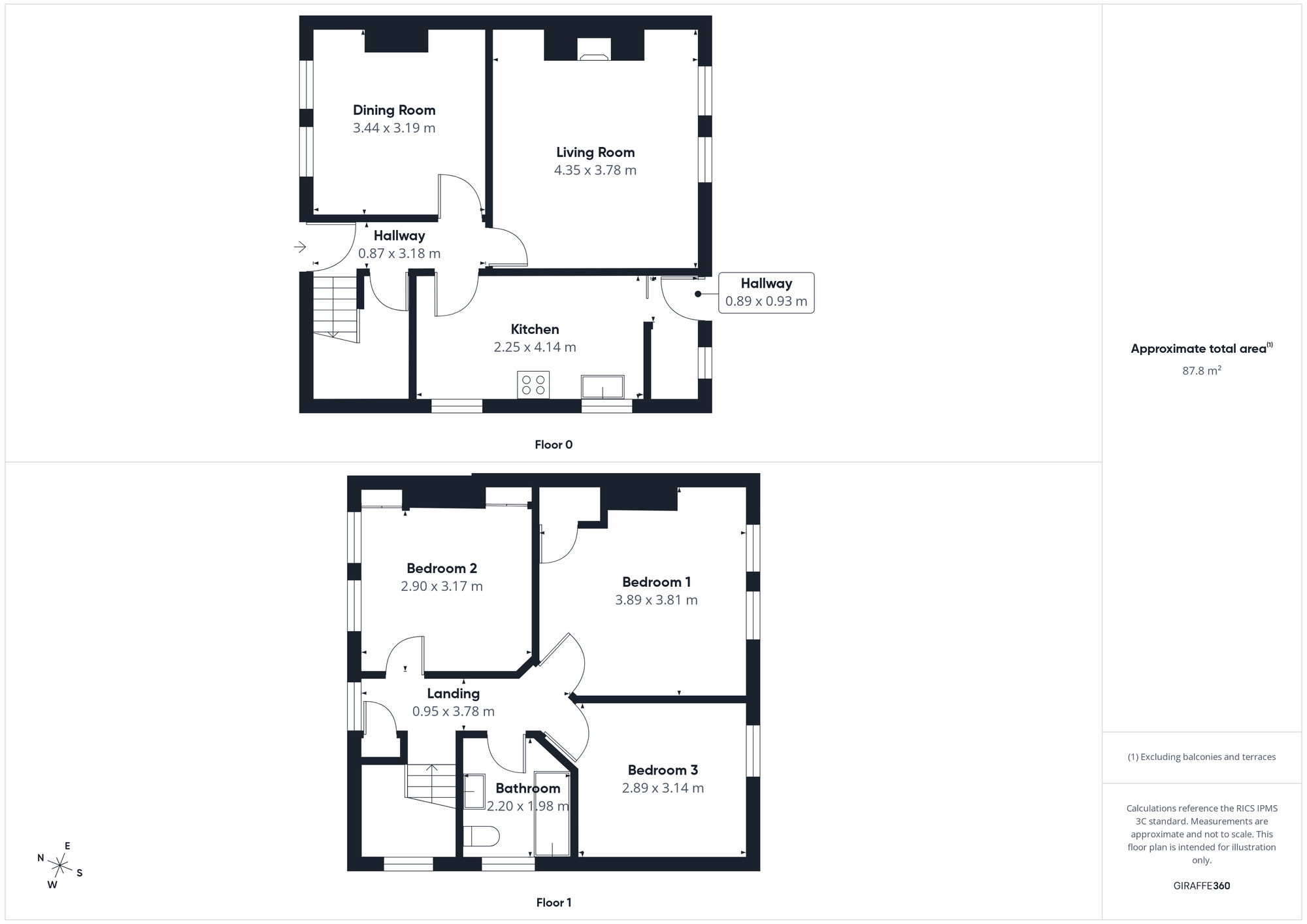 Floorplan of 3 bedroom Semi Detached House for sale, Lingla Bank, Frizington, Cumbria, CA26