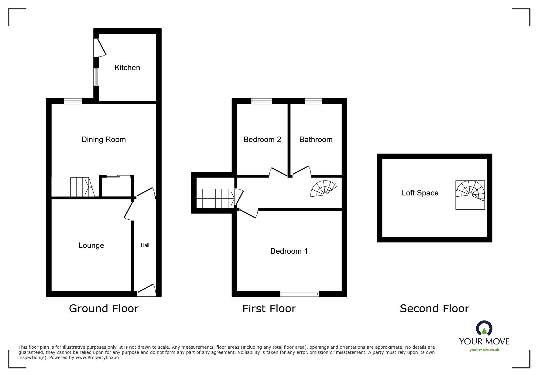 Floorplan of 2 bedroom End Terrace House for sale, Wall Street, Workington, Cumbria, CA14