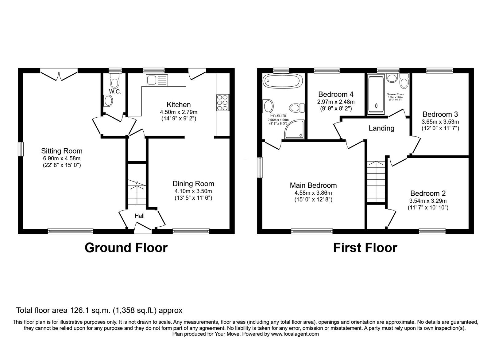 Floorplan of 4 bedroom End Terrace House for sale, Jericho Road, Whitehaven, Cumbria, CA28