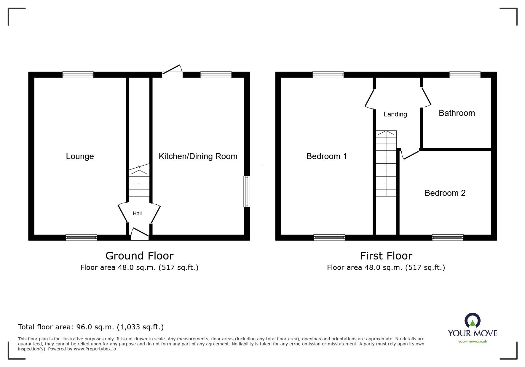 Floorplan of 2 bedroom End Terrace House for sale, Sandringham Avenue, Whitehaven, Cumbria, CA28