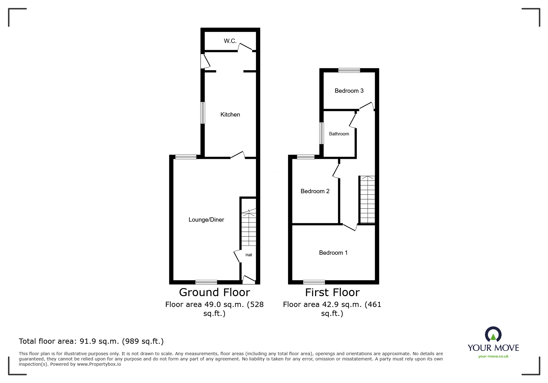 Floorplan of 3 bedroom Mid Terrace House for sale, New South Watt Street, Workington, Cumbria, CA14