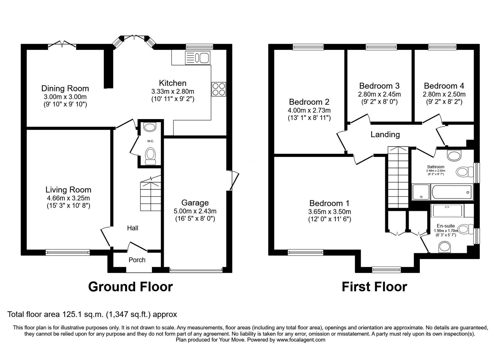 Floorplan of 4 bedroom Detached House for sale, Spruce Grove, Whitehaven, Cumbria, CA28