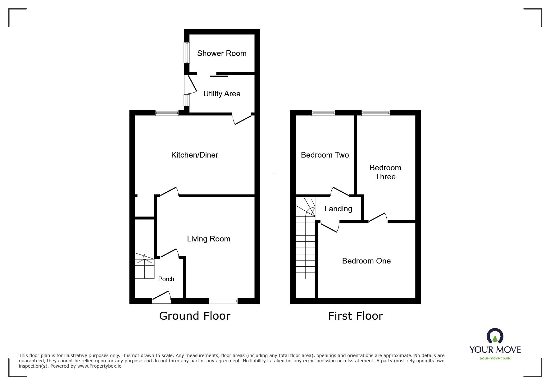 Floorplan of 3 bedroom Mid Terrace House for sale, Elizabeth Street, Maryport, Cumbria, CA15