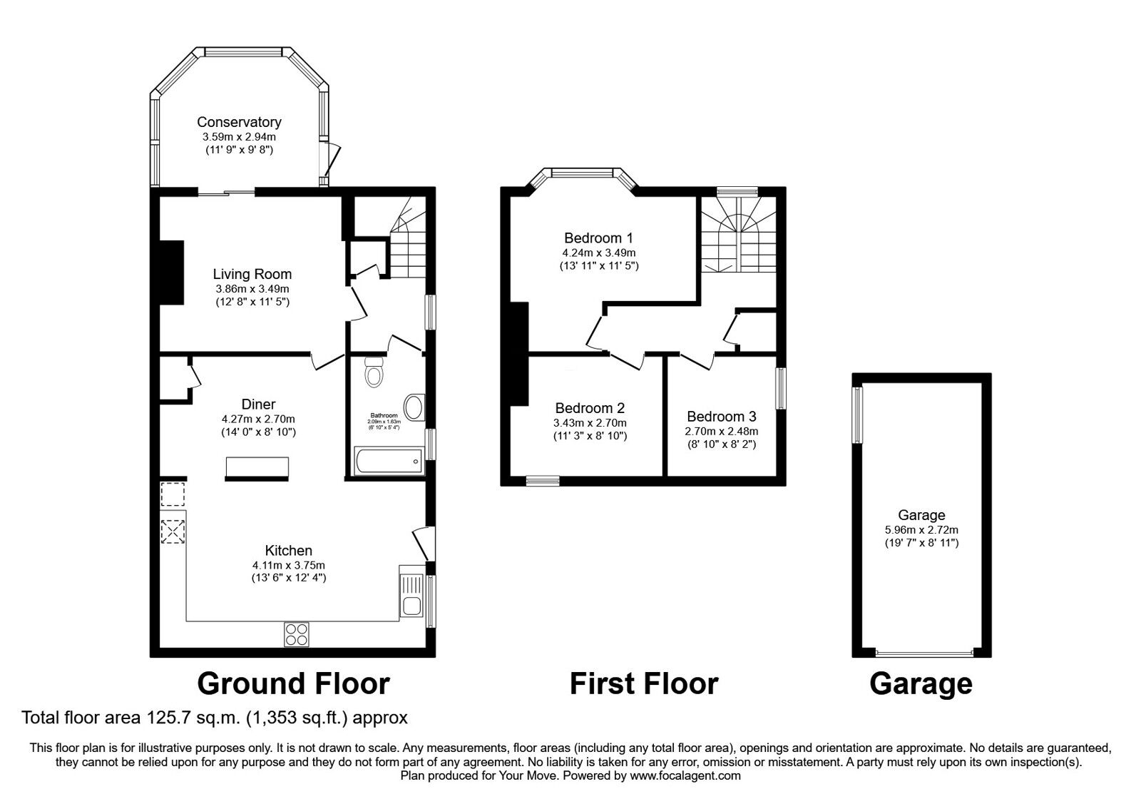 Floorplan of 3 bedroom Semi Detached House for sale, Hill Top Road, Whitehaven, Cumbria, CA28