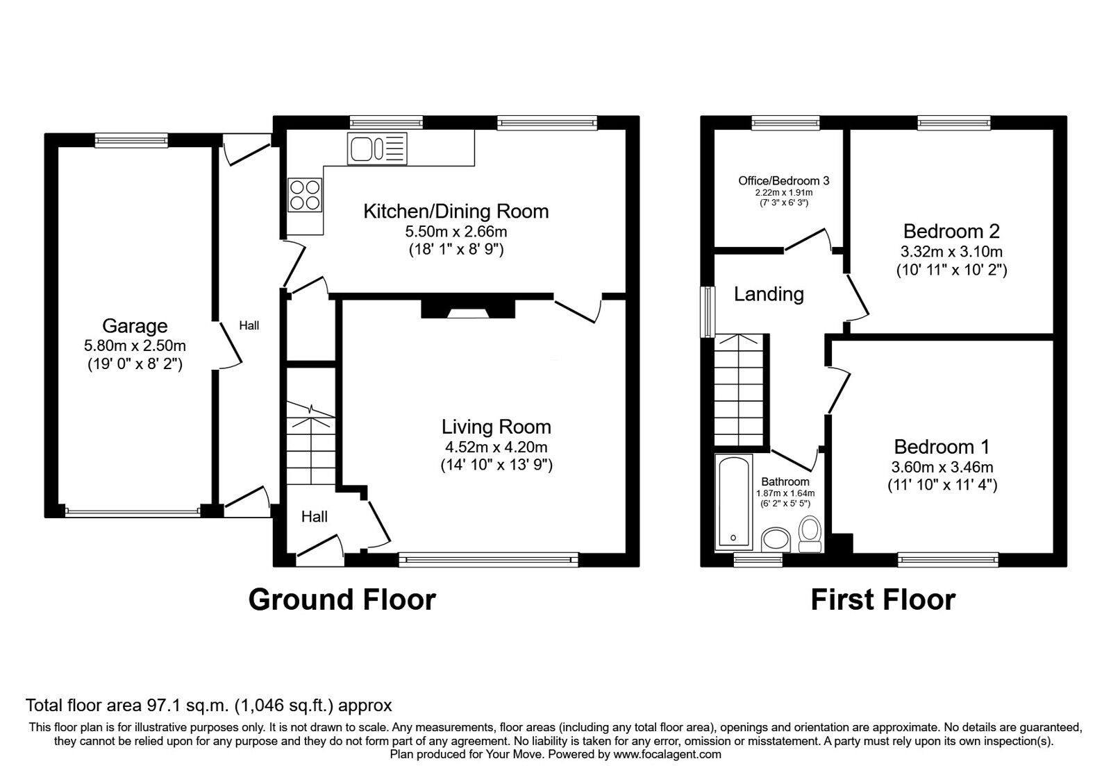 Floorplan of 3 bedroom Semi Detached House for sale, Springfield Avenue, Whitehaven, Cumbria, CA28