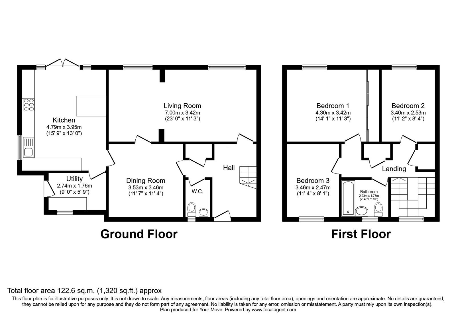 Floorplan of 3 bedroom Semi Detached House for sale, Pelham Drive, Calderbridge, Cumbria, CA20