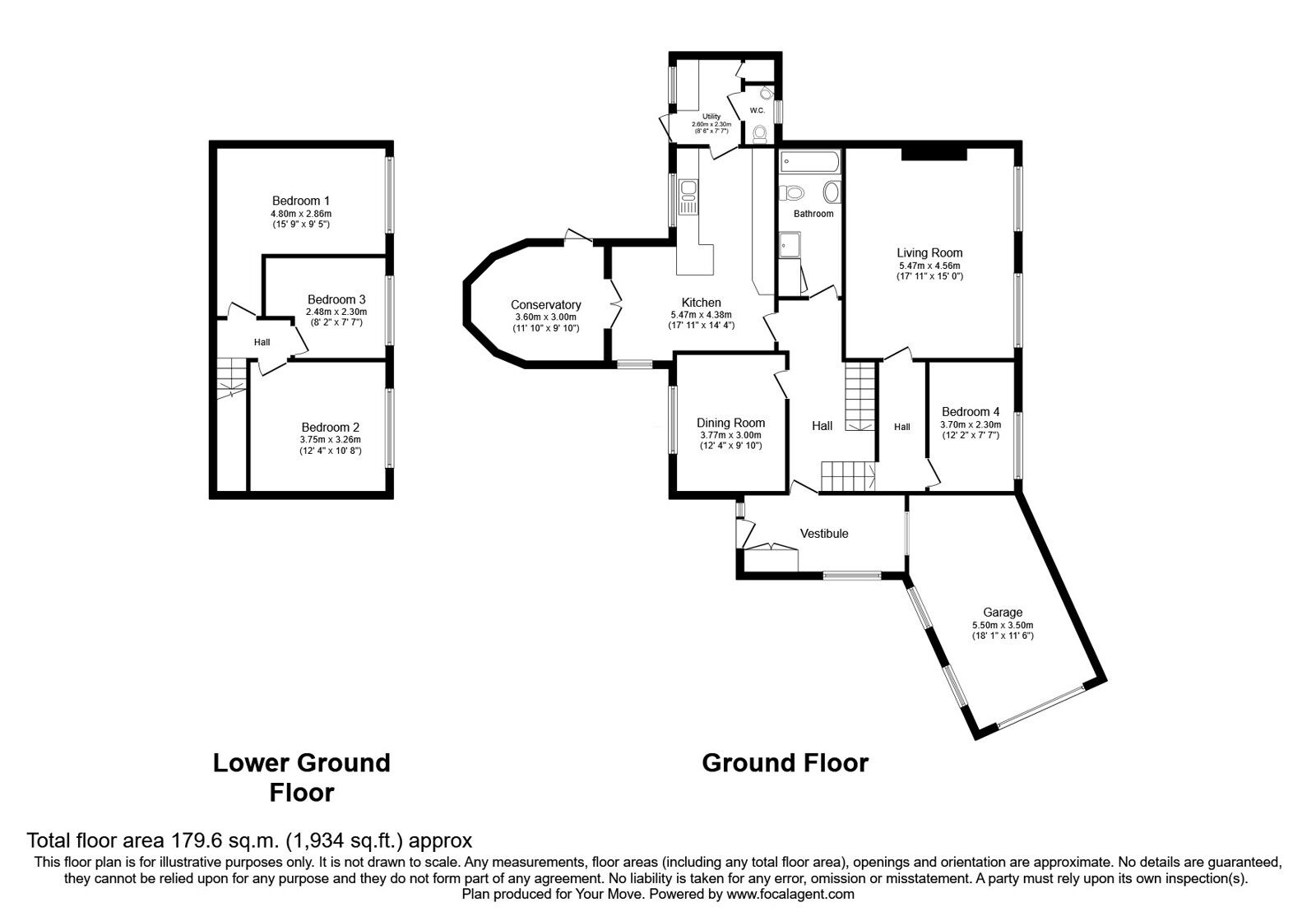 Floorplan of 4 bedroom Detached House for sale, Ash Grove, Whitehaven, Cumbria, CA28