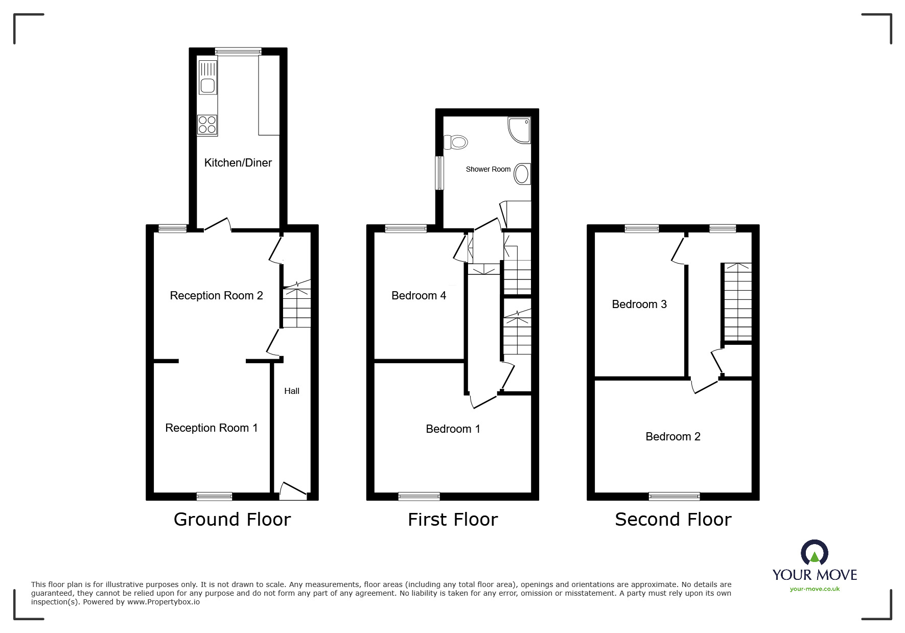 Floorplan of 4 bedroom Mid Terrace House to rent, Ennerdale Road, Cleator Moor, Cumbria, CA25