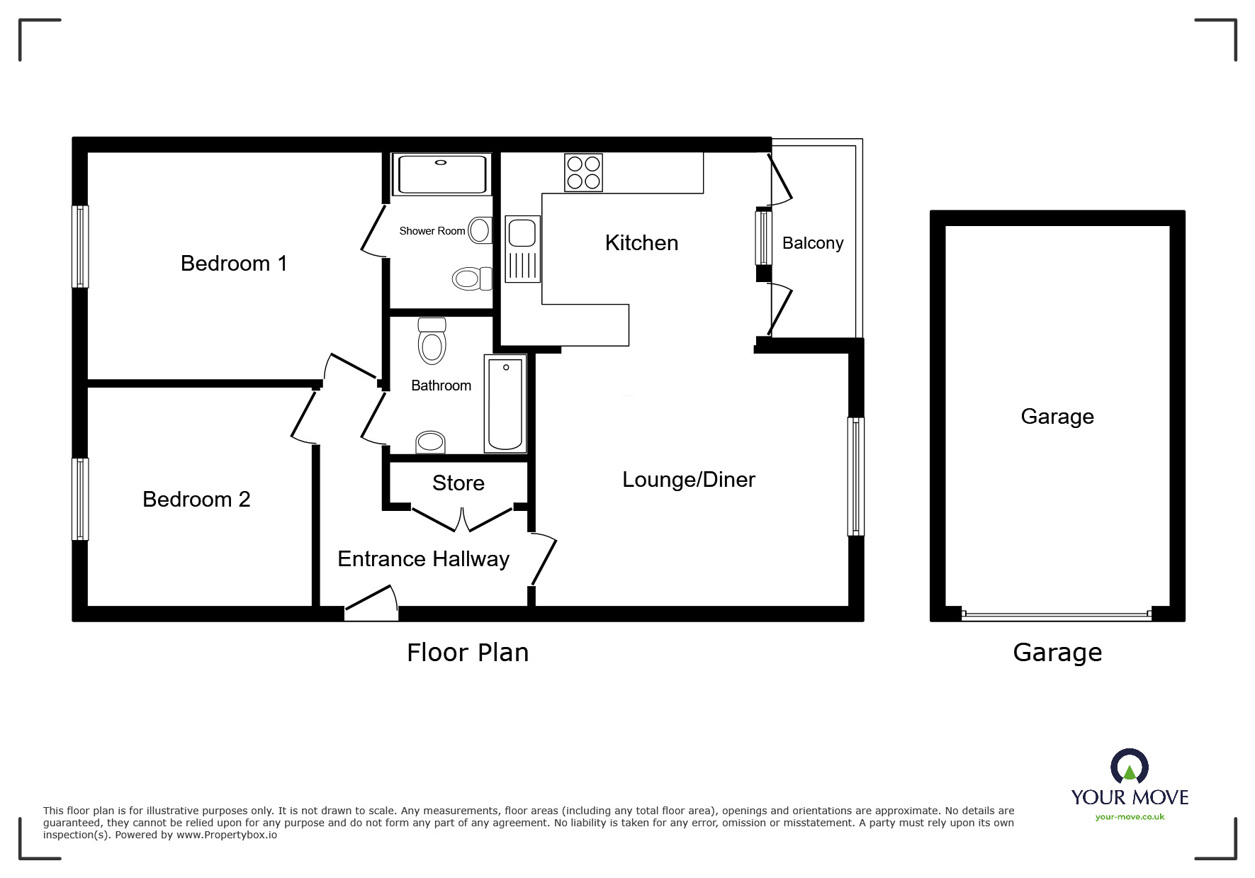 Floorplan of 2 bedroom  Flat to rent, Fairladies, St. Bees, Cumbria, CA27