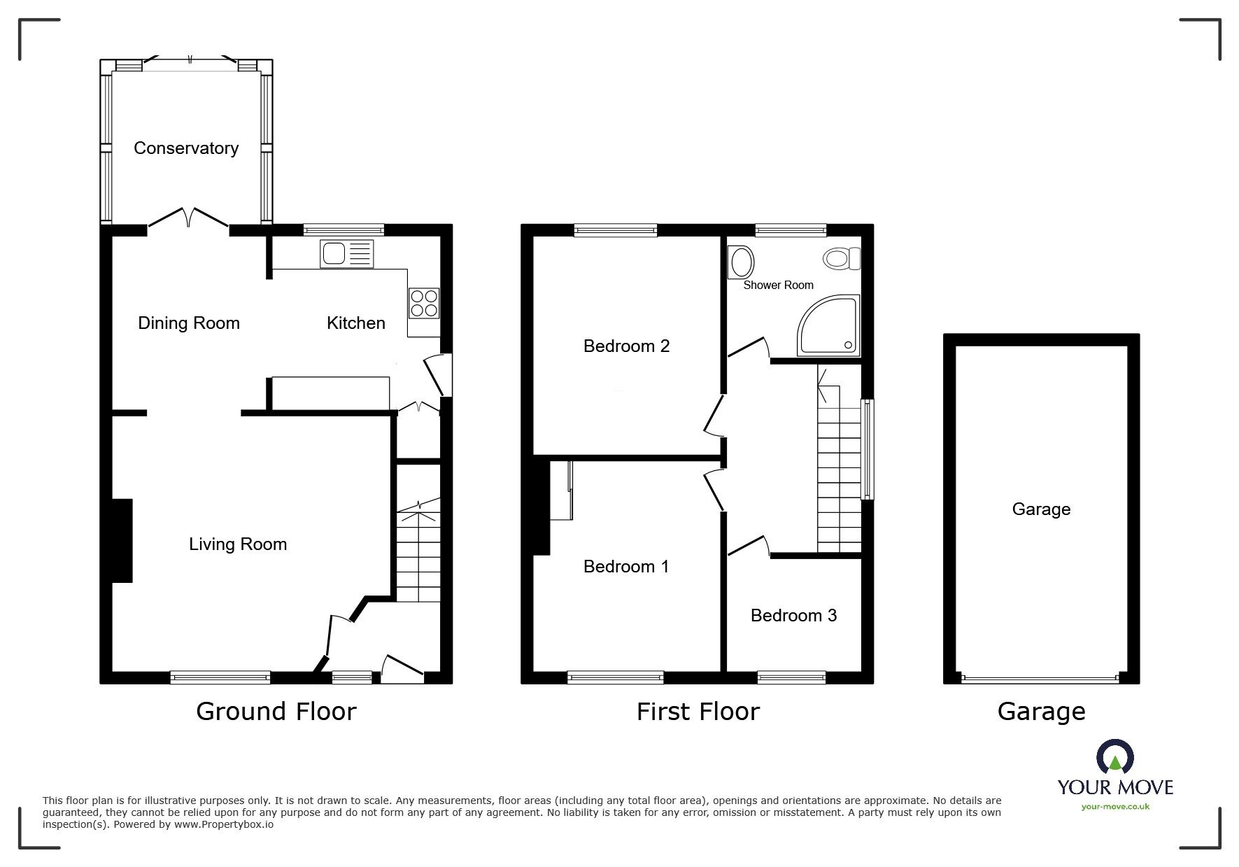 Floorplan of 3 bedroom Semi Detached House for sale, Queens Close, Whitehaven, Cumbria, CA28