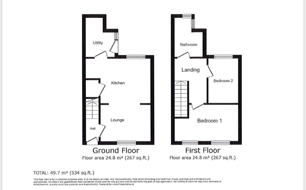 Floorplan of 2 bedroom Mid Terrace House for sale, Frizington Road, Frizington, Cumbria, CA26