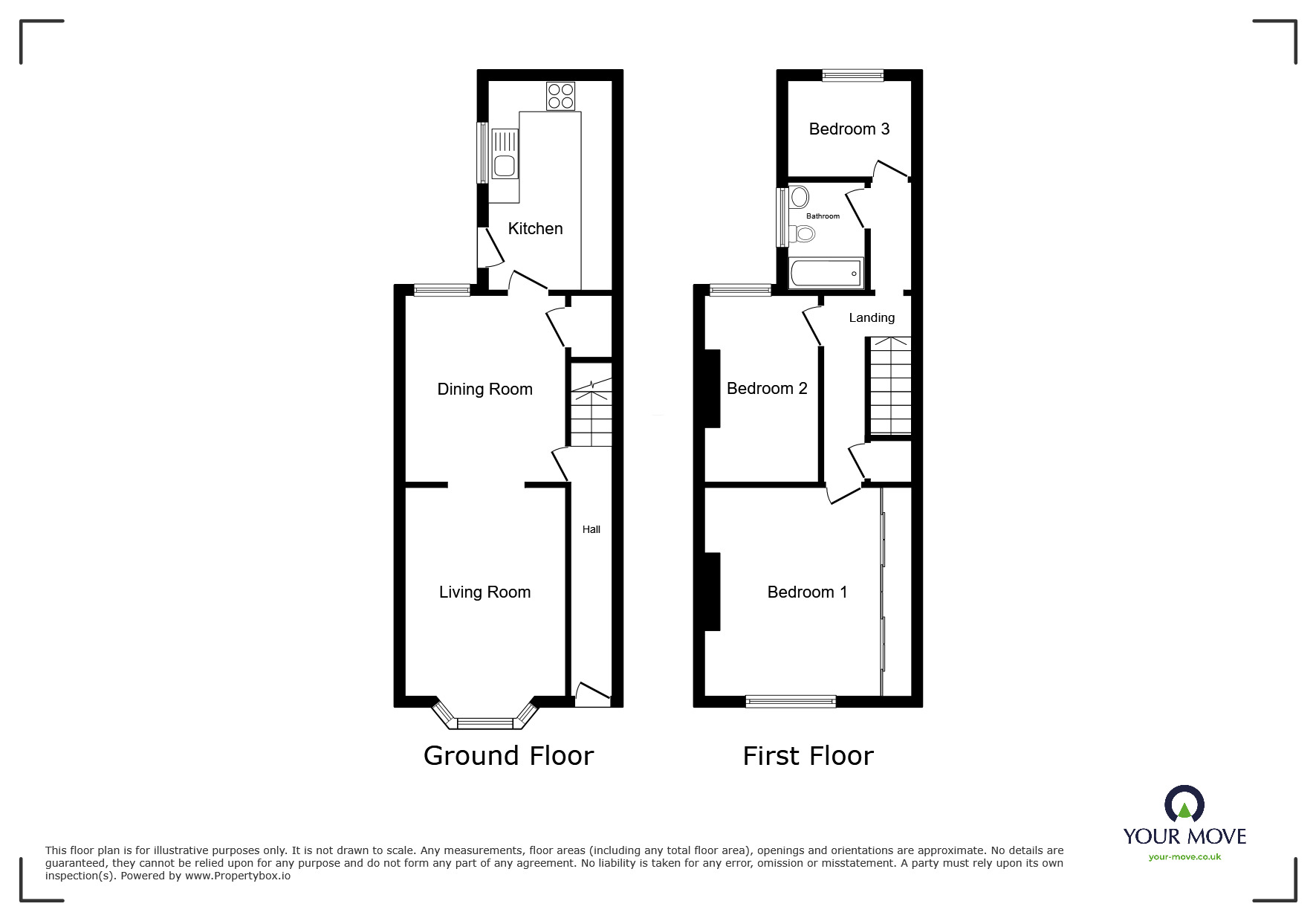 Floorplan of 3 bedroom Mid Terrace House for sale, Frazer Street, Workington, Cumbria, CA14