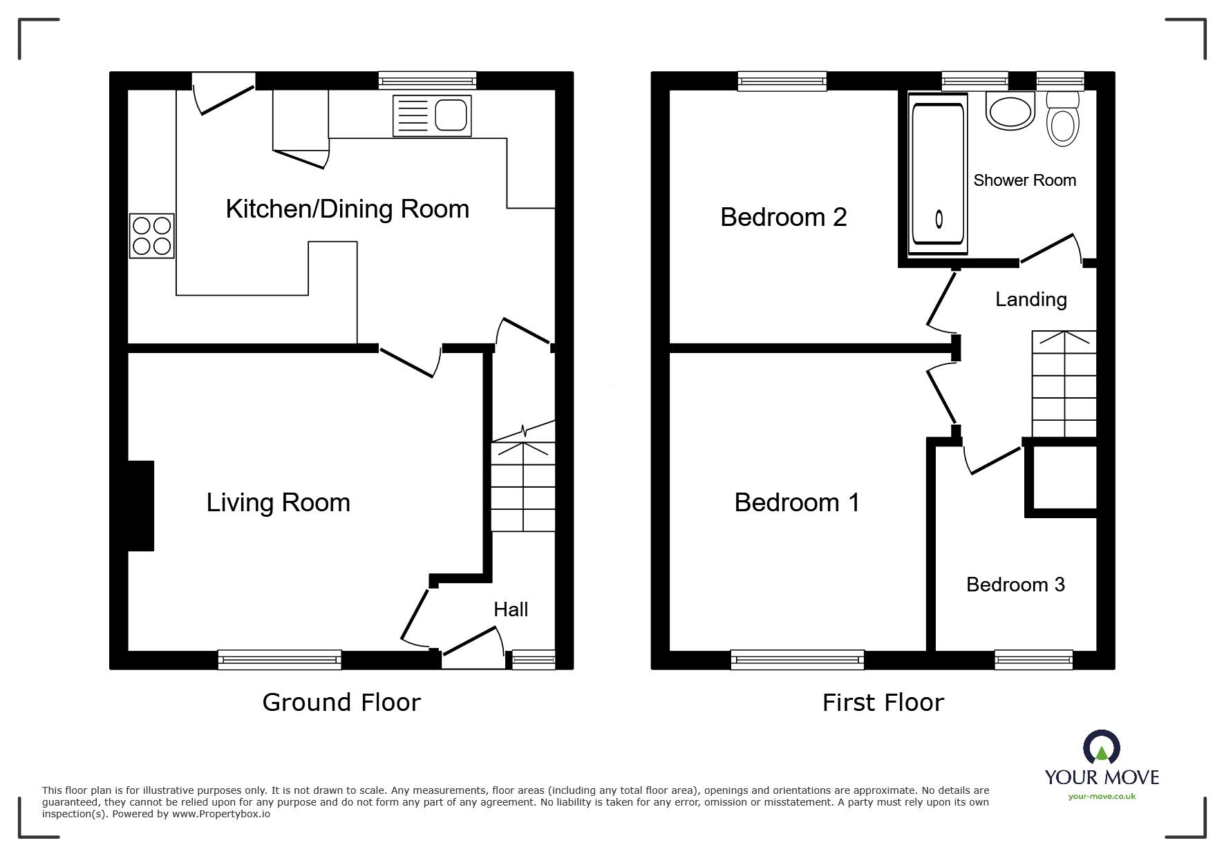 Floorplan of 3 bedroom End Terrace House for sale, Montreal Avenue, Cleator Moor, Cumbria, CA25