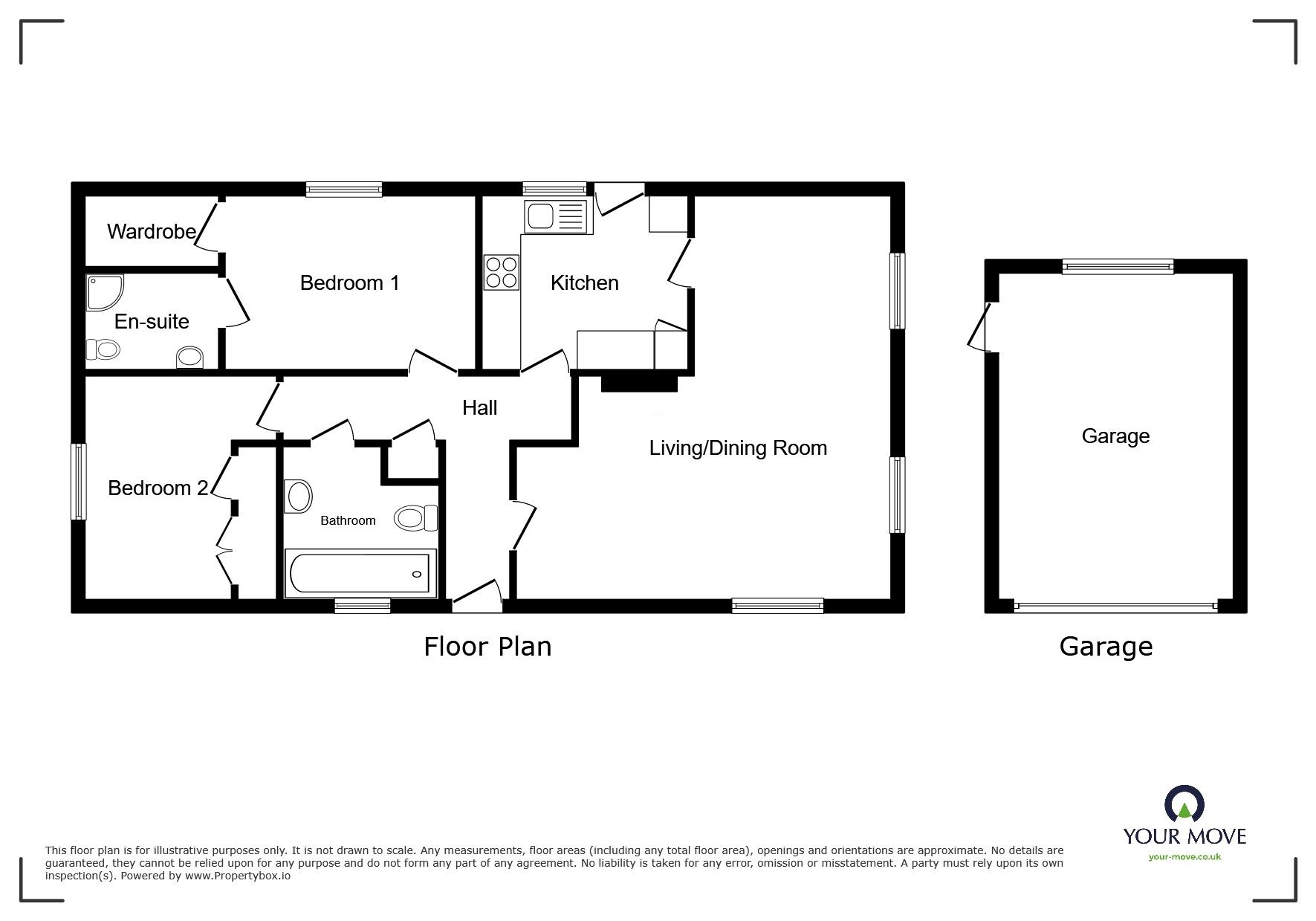 Floorplan of 2 bedroom Detached Property for sale, Nethertown, Egremont, Cumbria, CA22