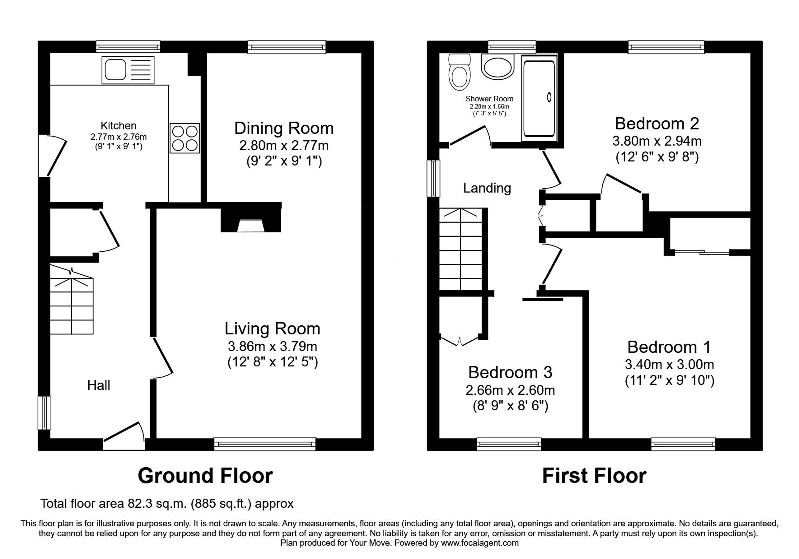 Floorplan of 3 bedroom Semi Detached House for sale, Latrigg Road, Whitehaven, Cumbria, CA28